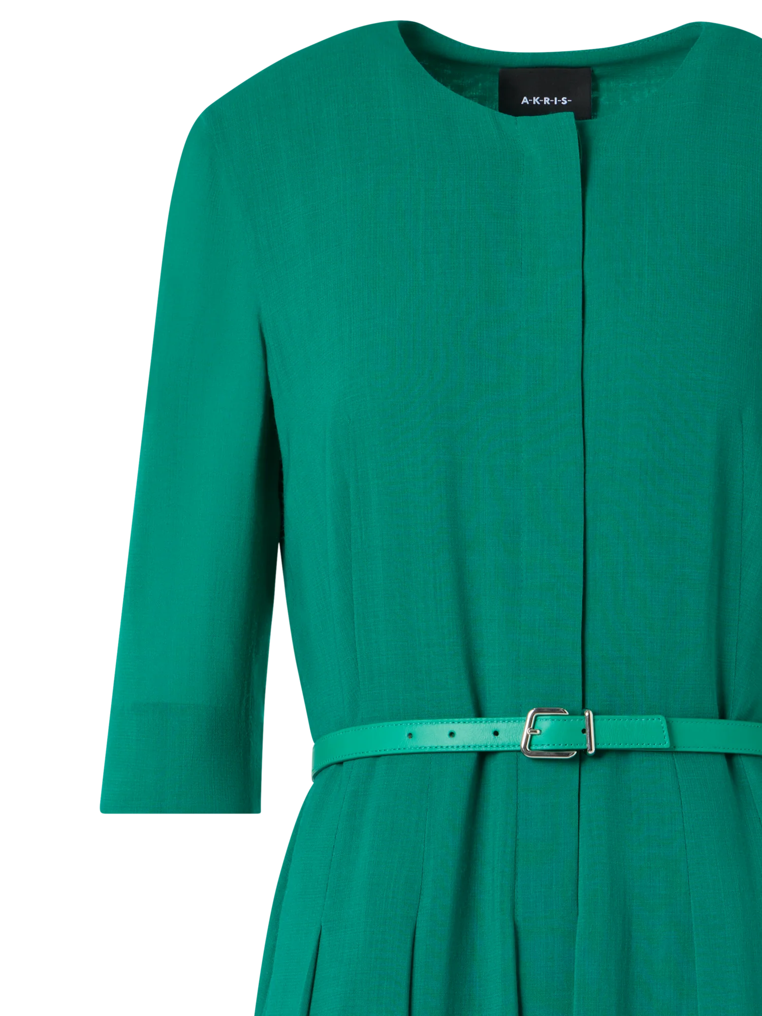 Long-Sleeve Wool Shelly Midi Dress - Image 3