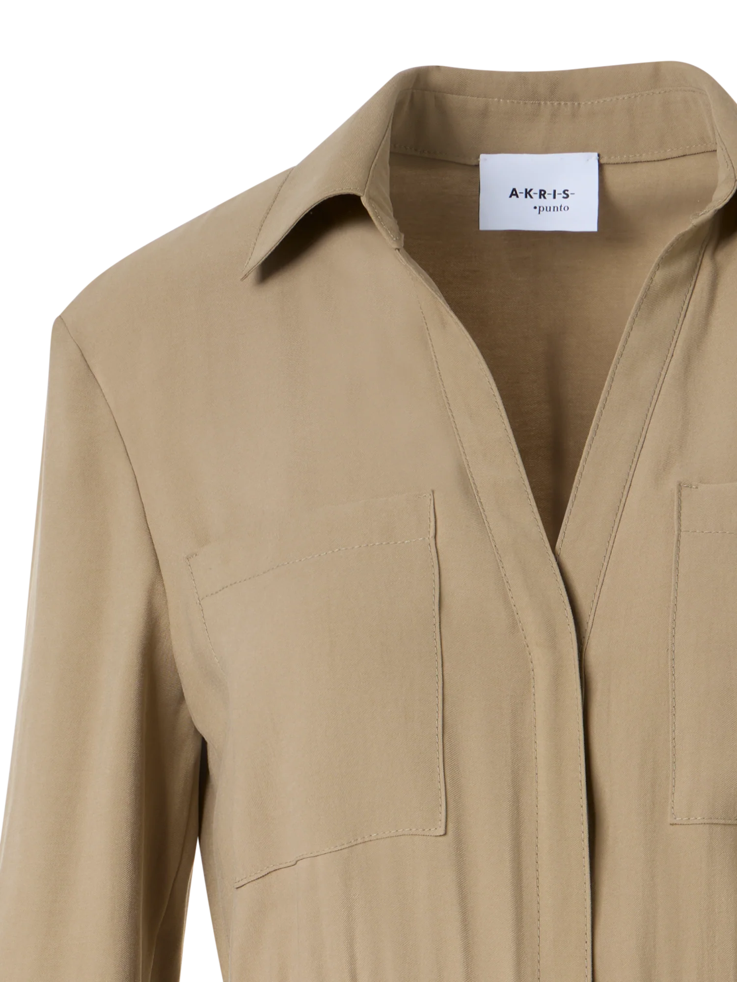 Peach-Skin Viscose Twill Midi Shirt Dress - Image 2