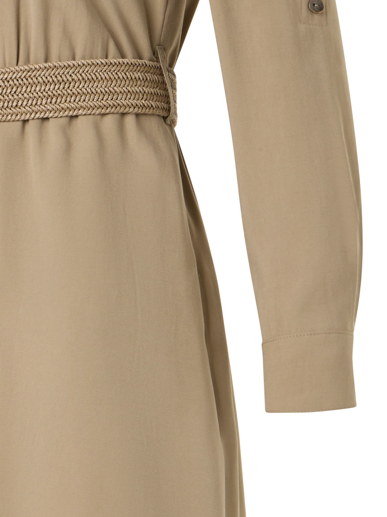 Peach-Skin Viscose Twill Midi Shirt Dress - Image 3
