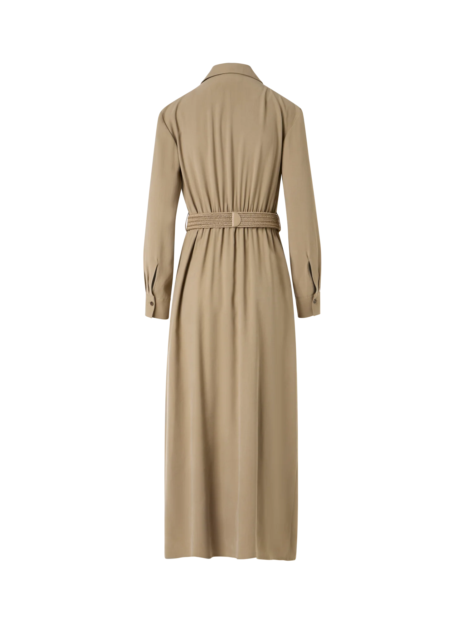 Peach-Skin Viscose Twill Midi Shirt Dress - Image 4