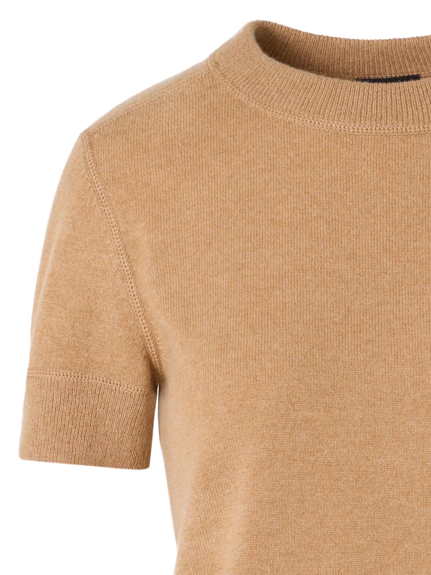Short-Sleeve Cashmere Knit Sweater - Image 3