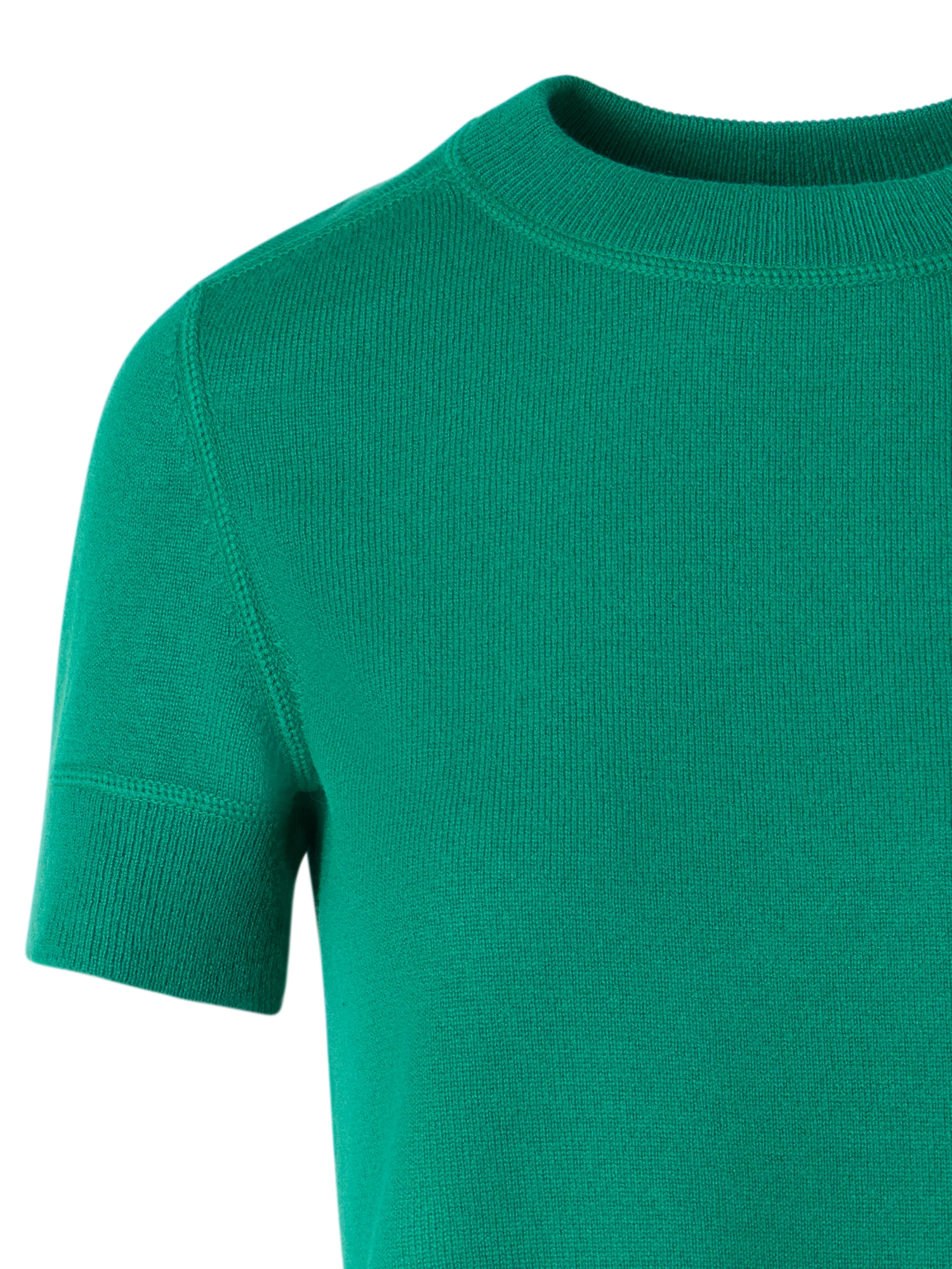 Short-Sleeve Cashmere Knit Sweater - Image 3