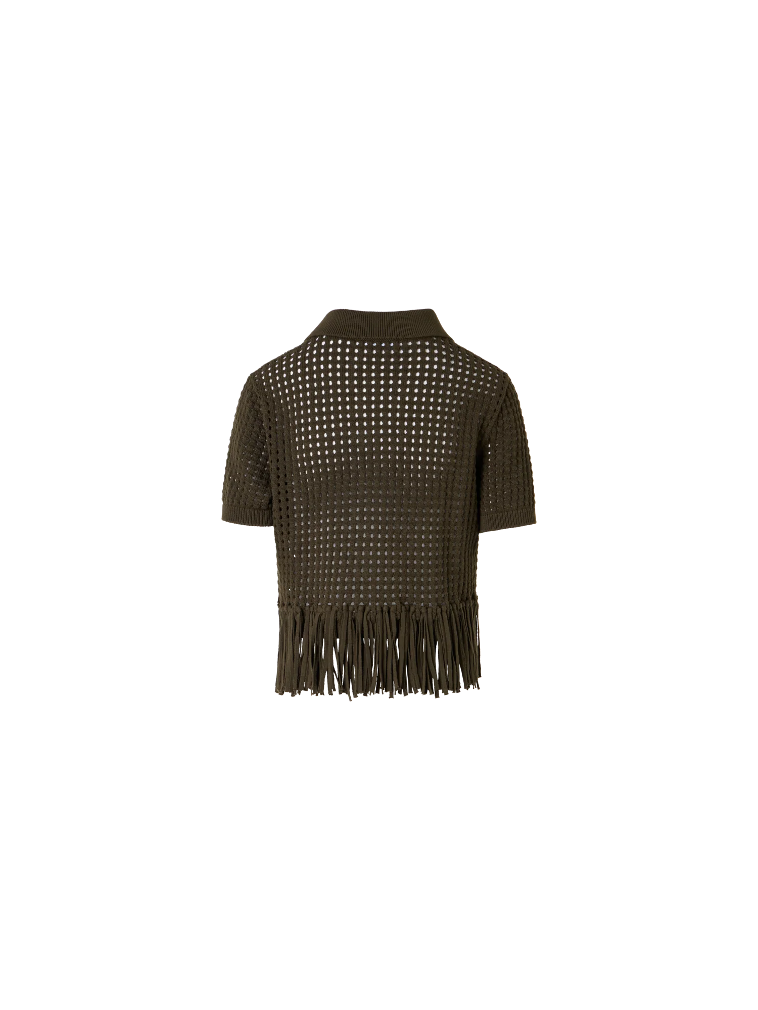 Short-Sleeve Chunky Cotton Mesh Knit Cardigan - Image 5