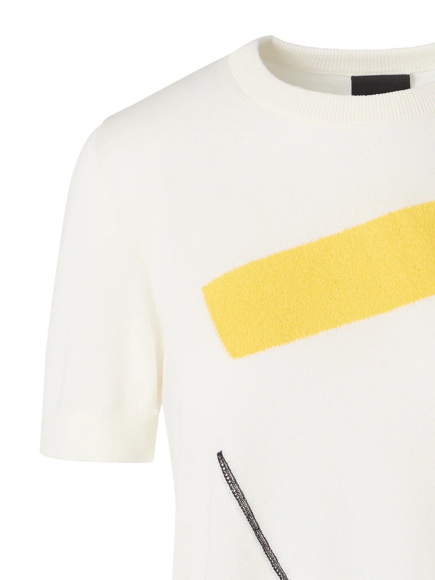 Short-Sleeve Corner Shift Knit Sweater - Image 2