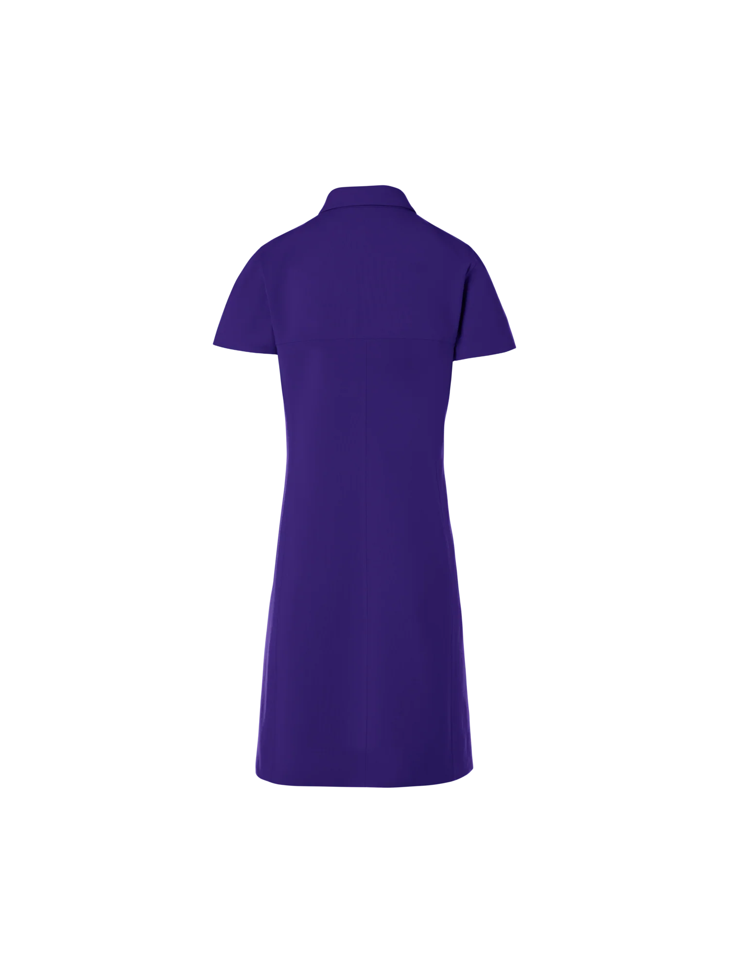Short-Sleeve Cotton-Silk Stretch Double-Face Polo Dress - Image 3
