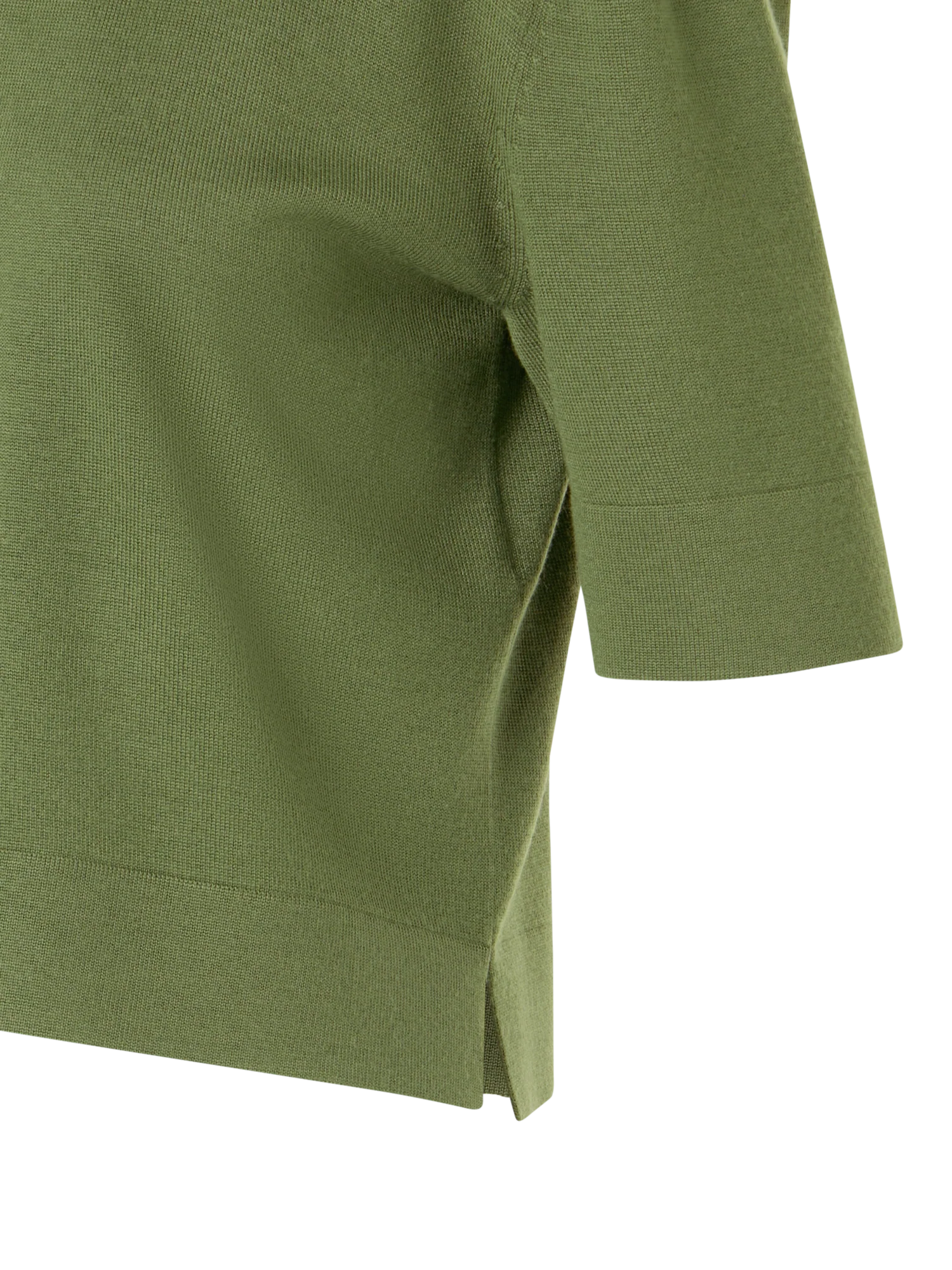 Short-Sleeve Merino Wool Knit Polo Cardigan - Image 3