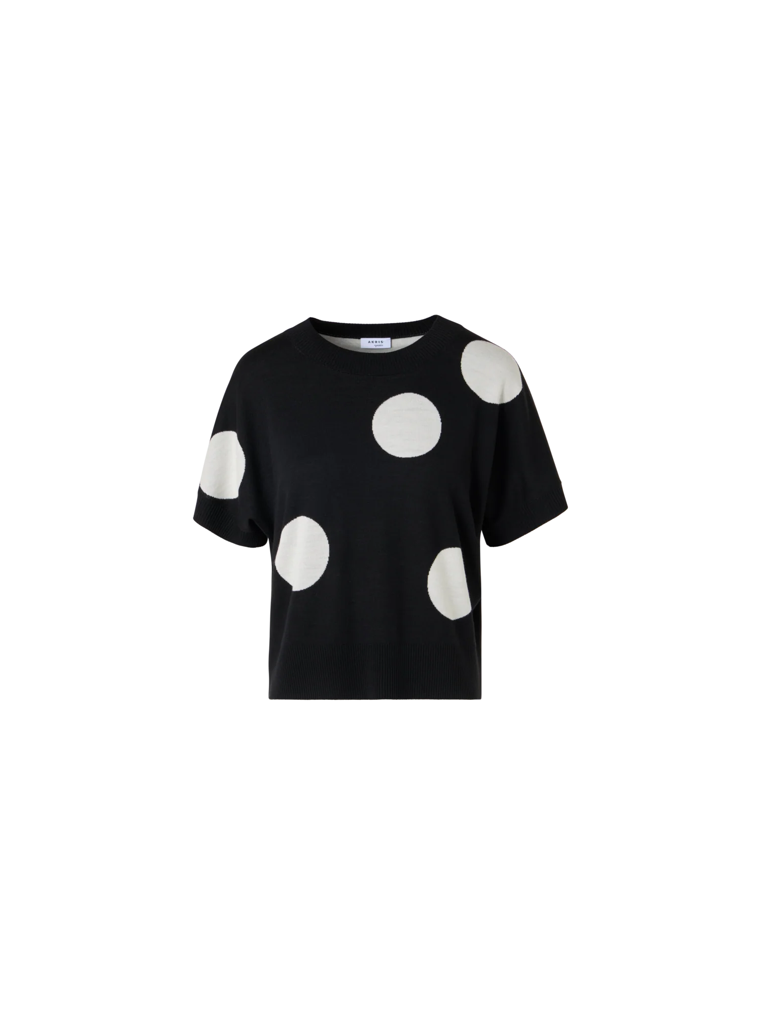 Short-Sleeve Polka-Dot Knit Sweater