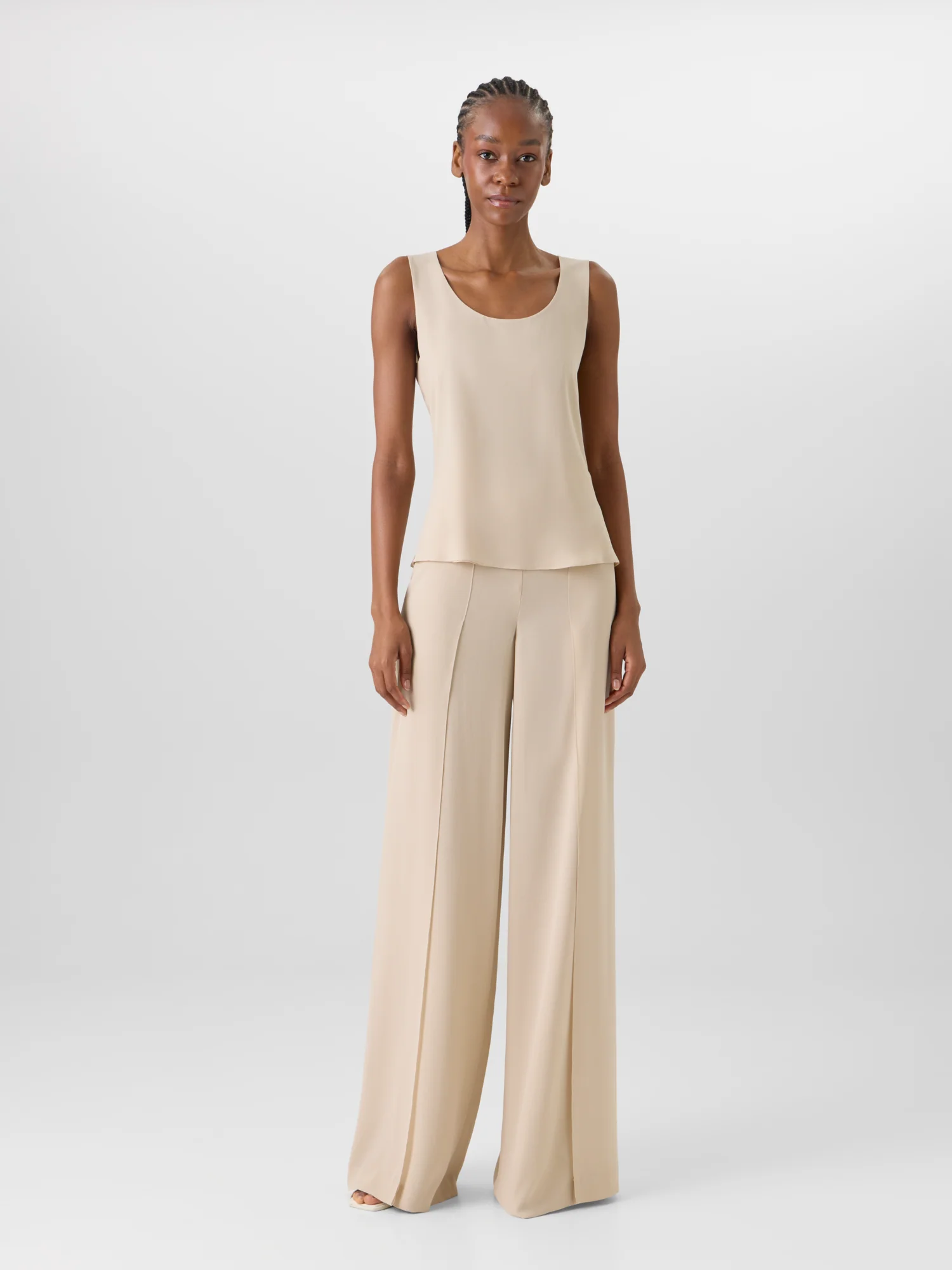 Sleeveless Silk Georgette Tank Top - Image 2