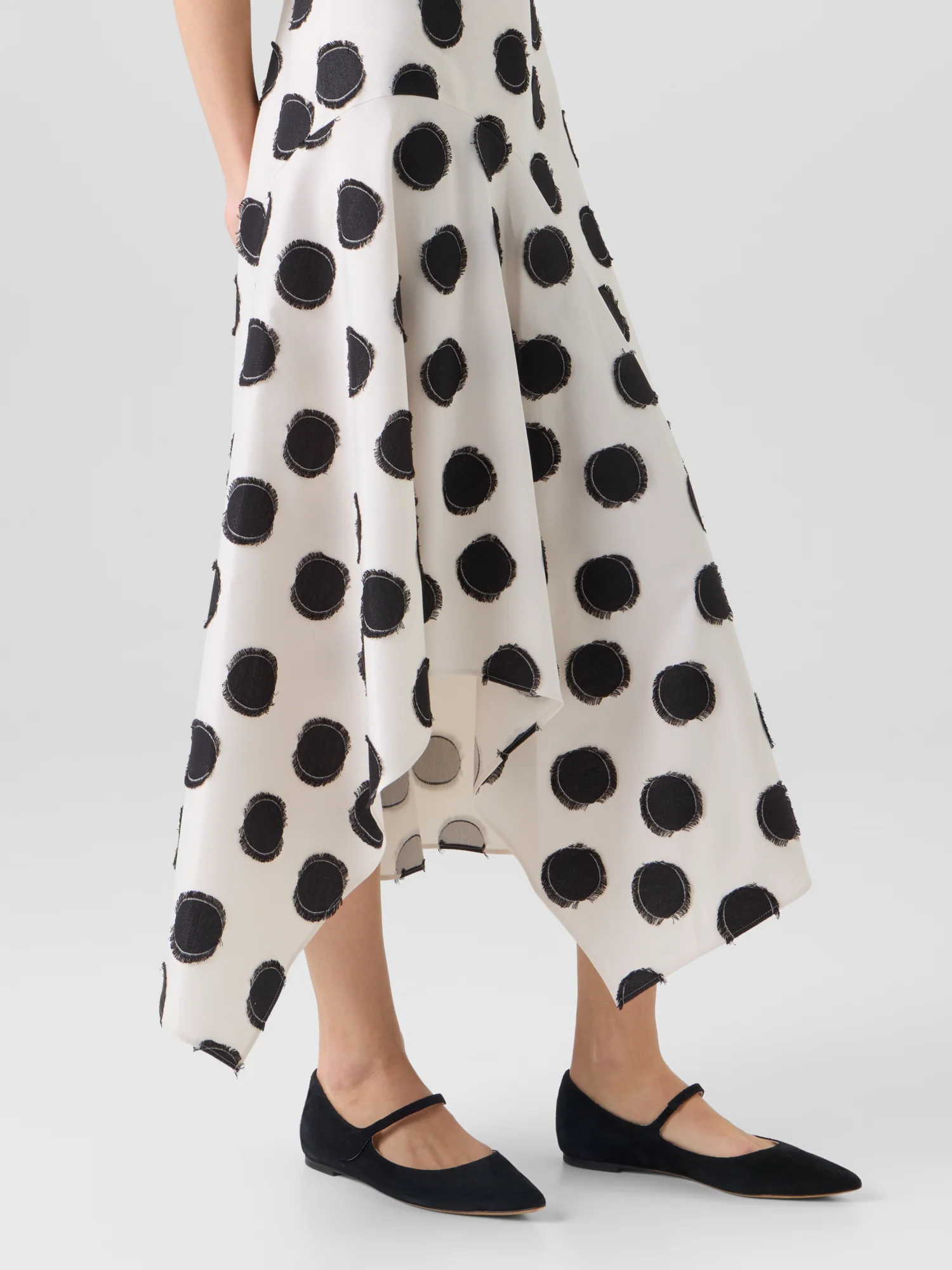 Sleeveless Fringed Polka-Dot Midi Dress - Image 5