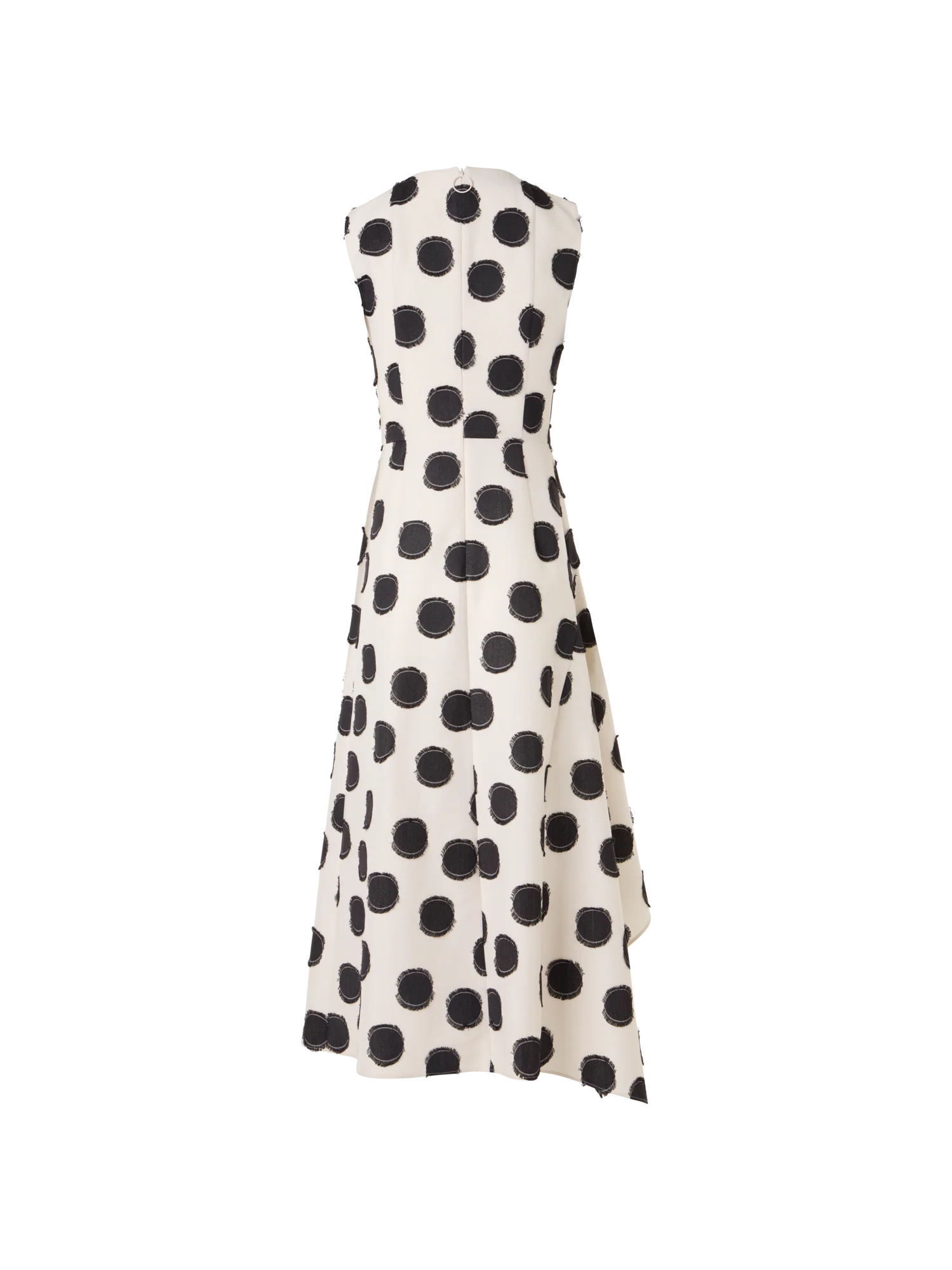 Sleeveless Fringed Polka-Dot Midi Dress - Image 6