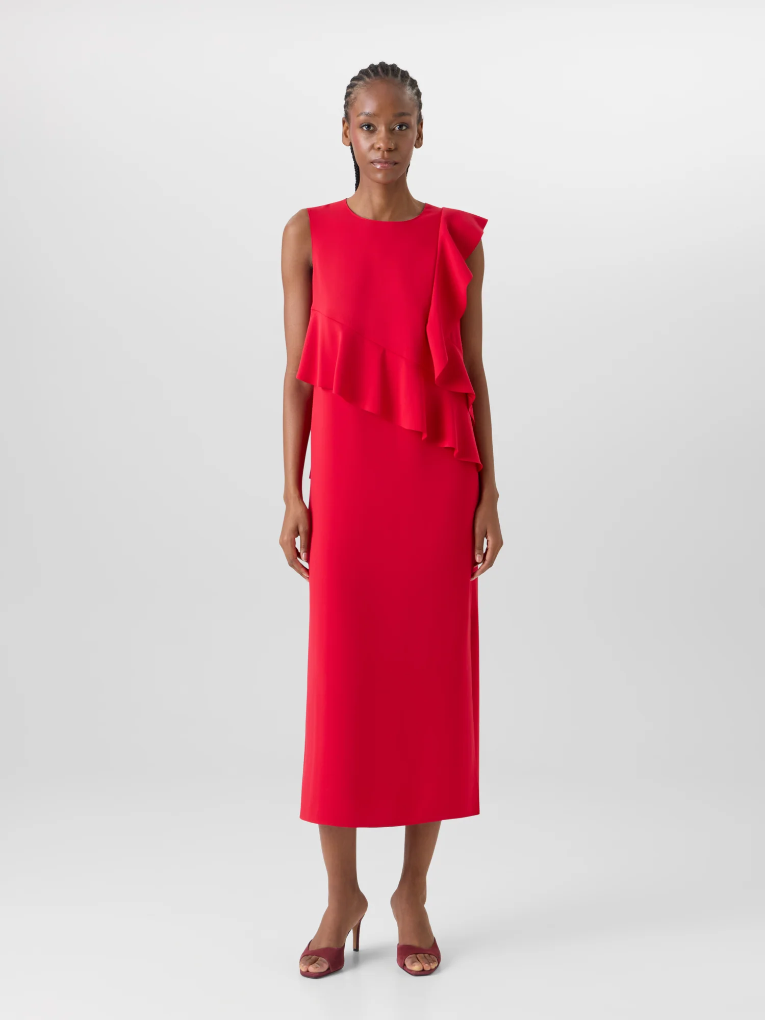 Sleeveless Lasercut-Crêpe Tunic Dress - Image 2