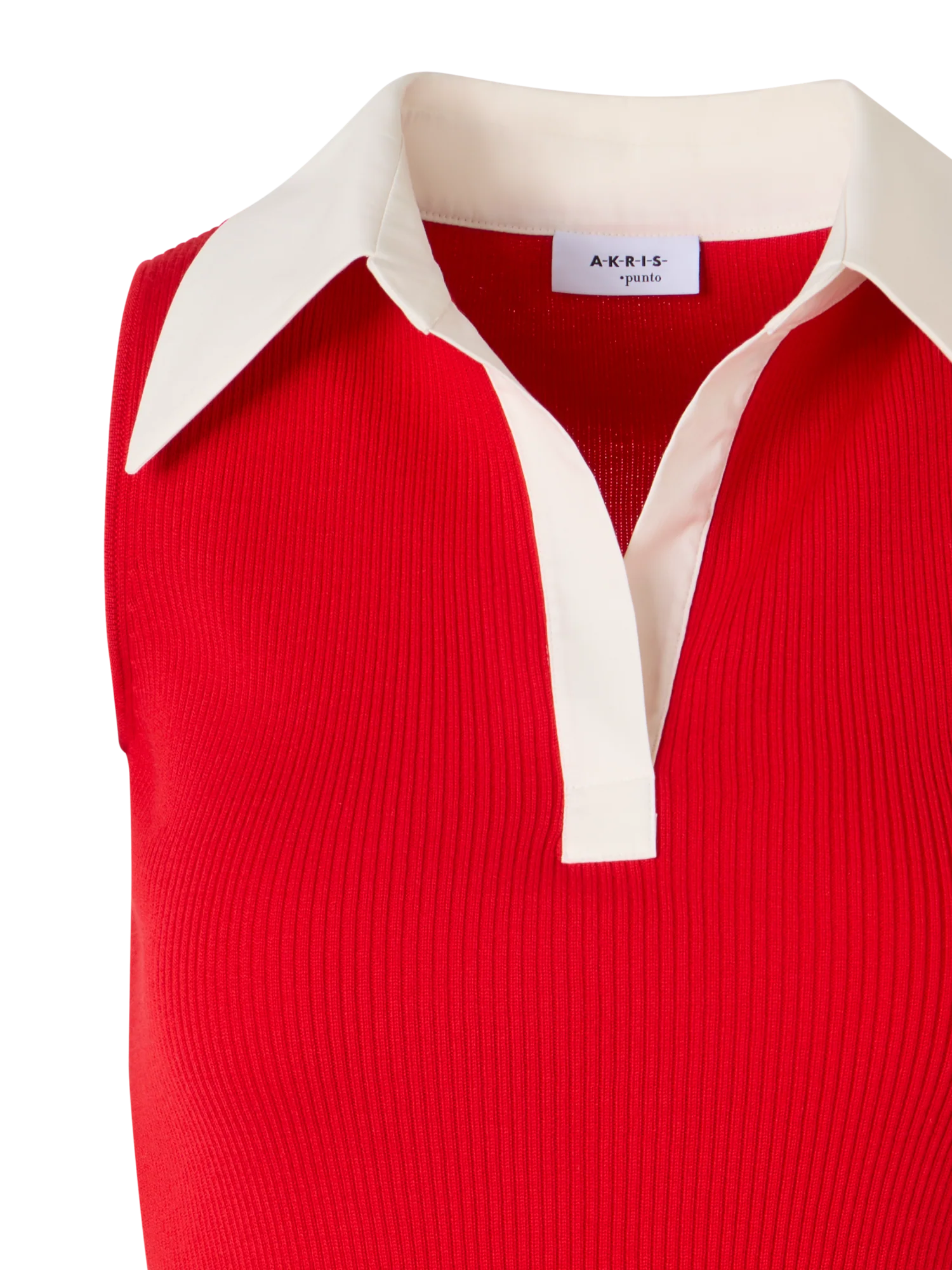 Sleeveless Merino Wool Knit Polo - Image 3