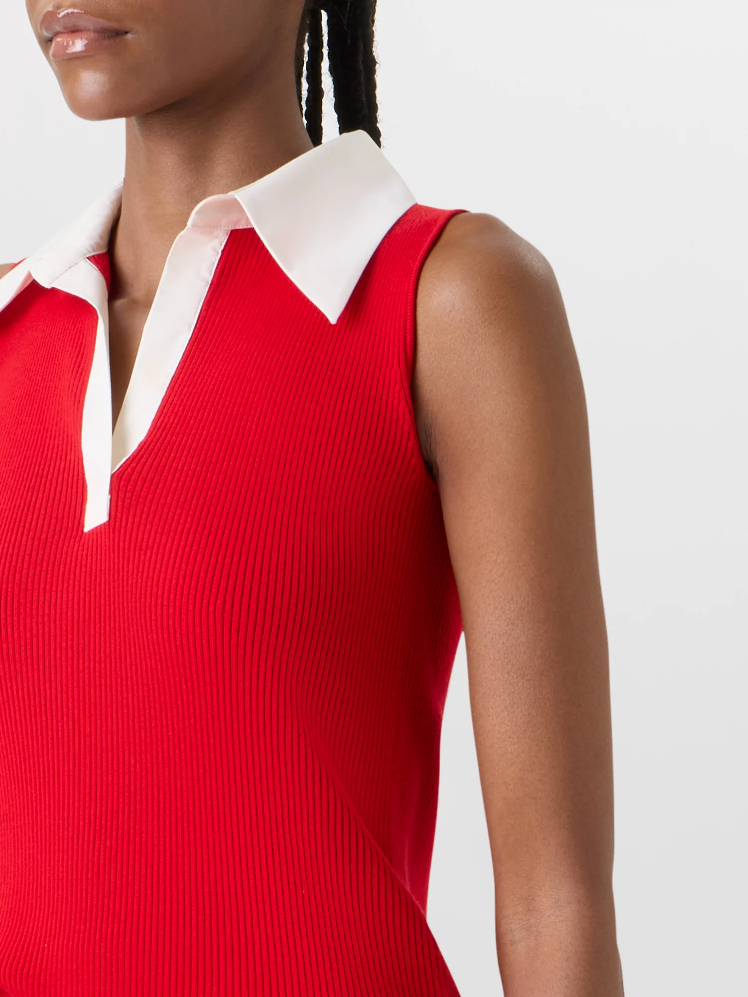 Sleeveless Merino Wool Knit Polo - Image 4