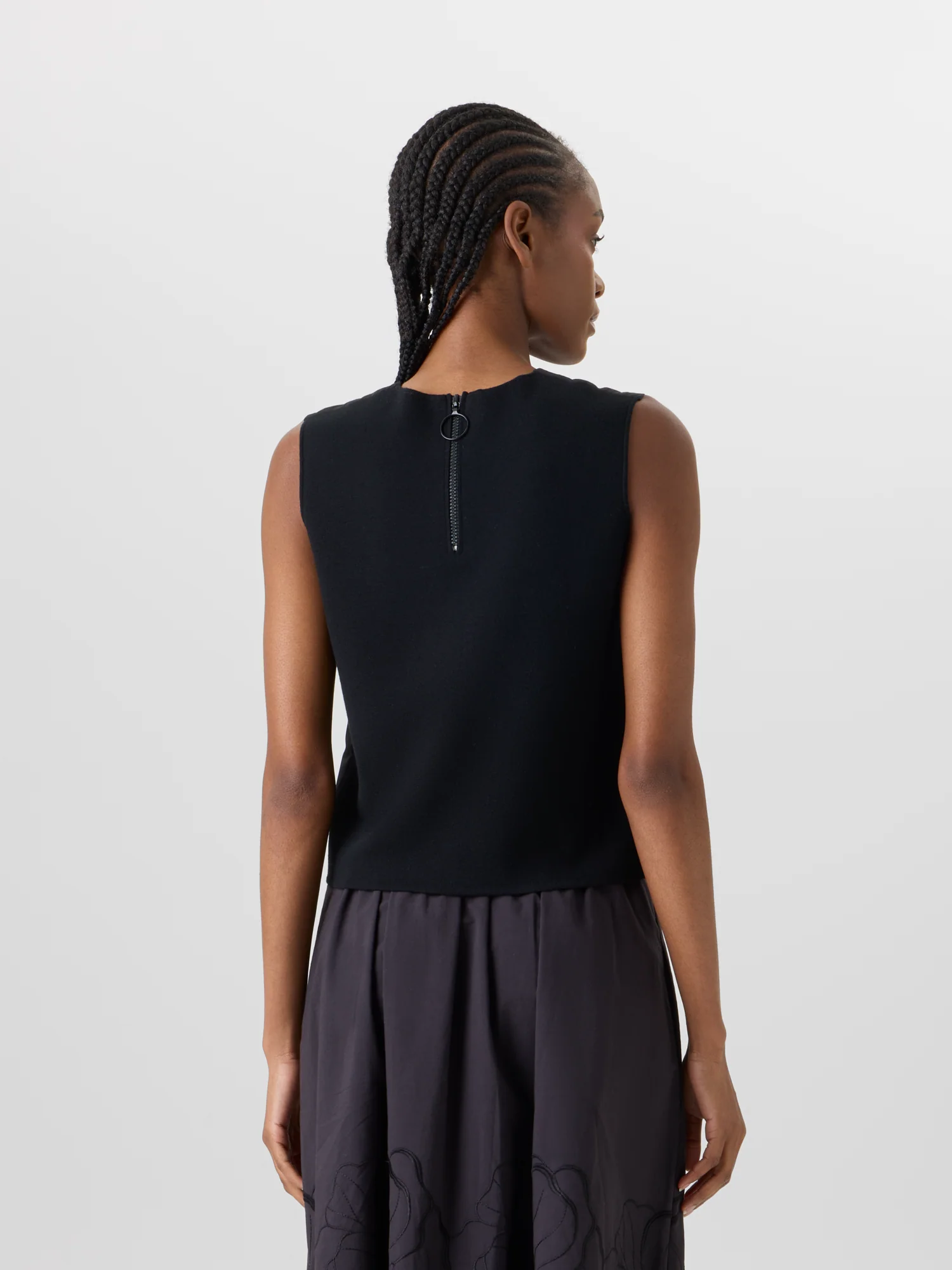 Sleeveless Mixed-Media Knit Top - Image 6