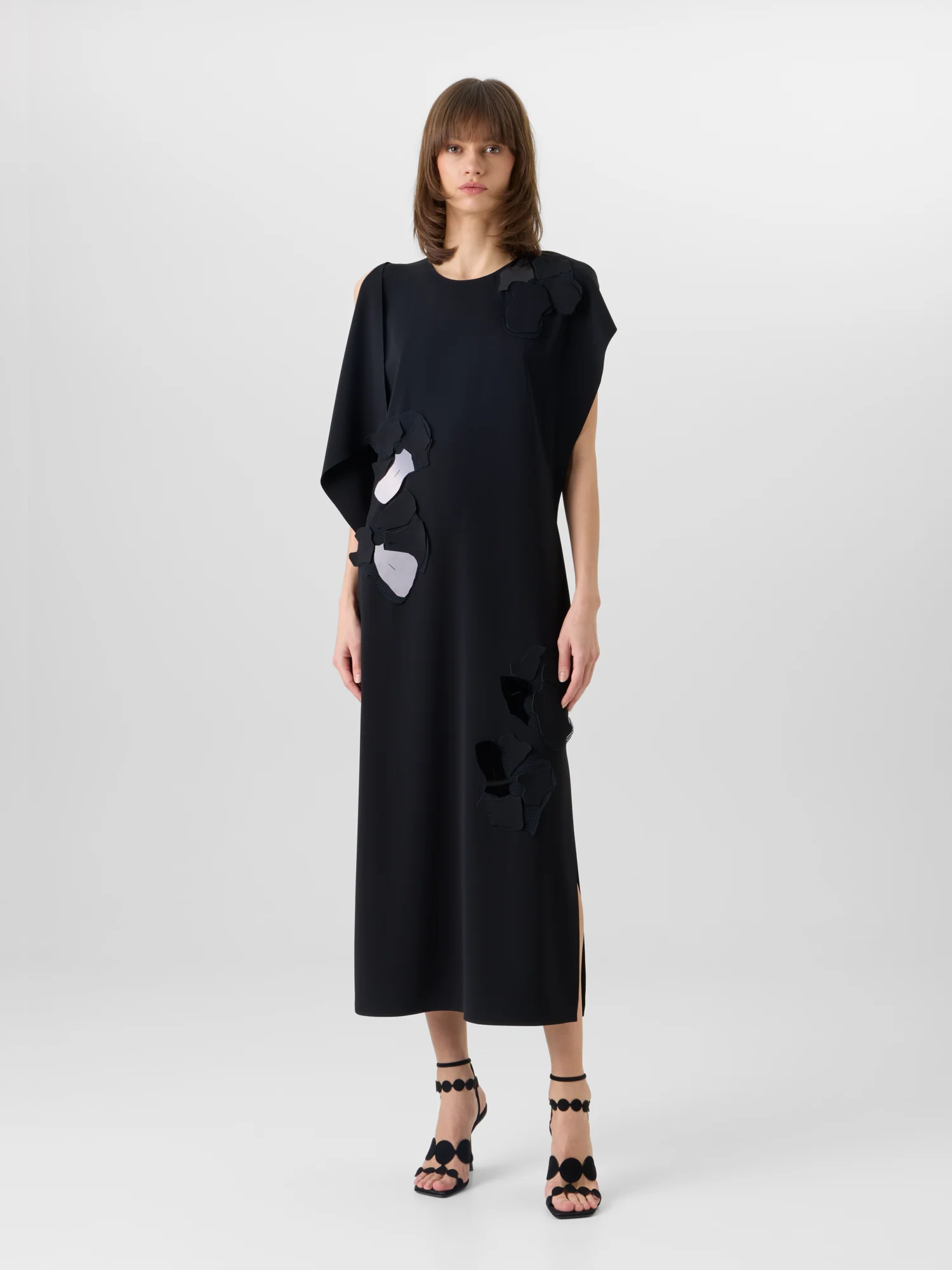 Sleeveless Papercut Flower Midi Dress - Image 2
