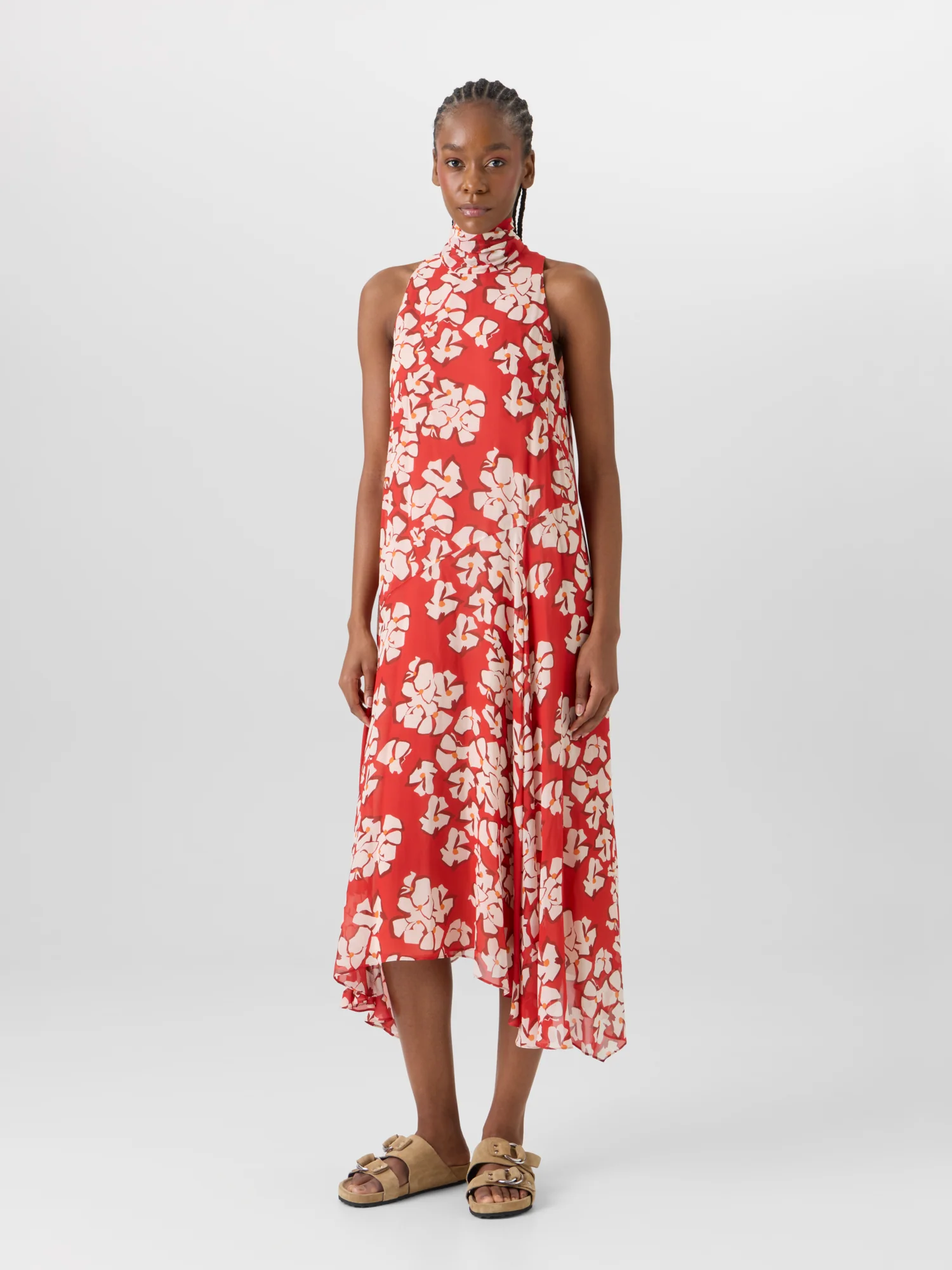 Sleeveless Papercut Flower Midi Dress - Image 2