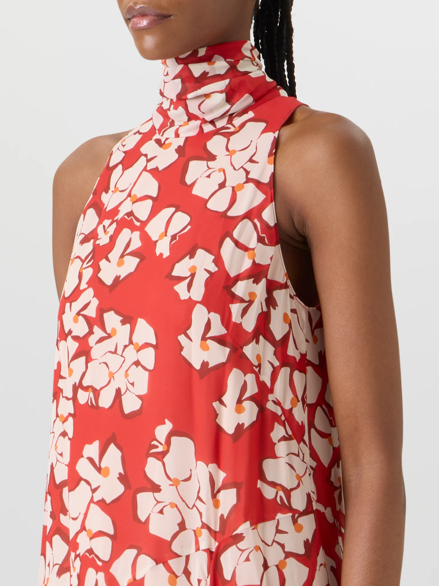 Sleeveless Papercut Flower Midi Dress - Image 3