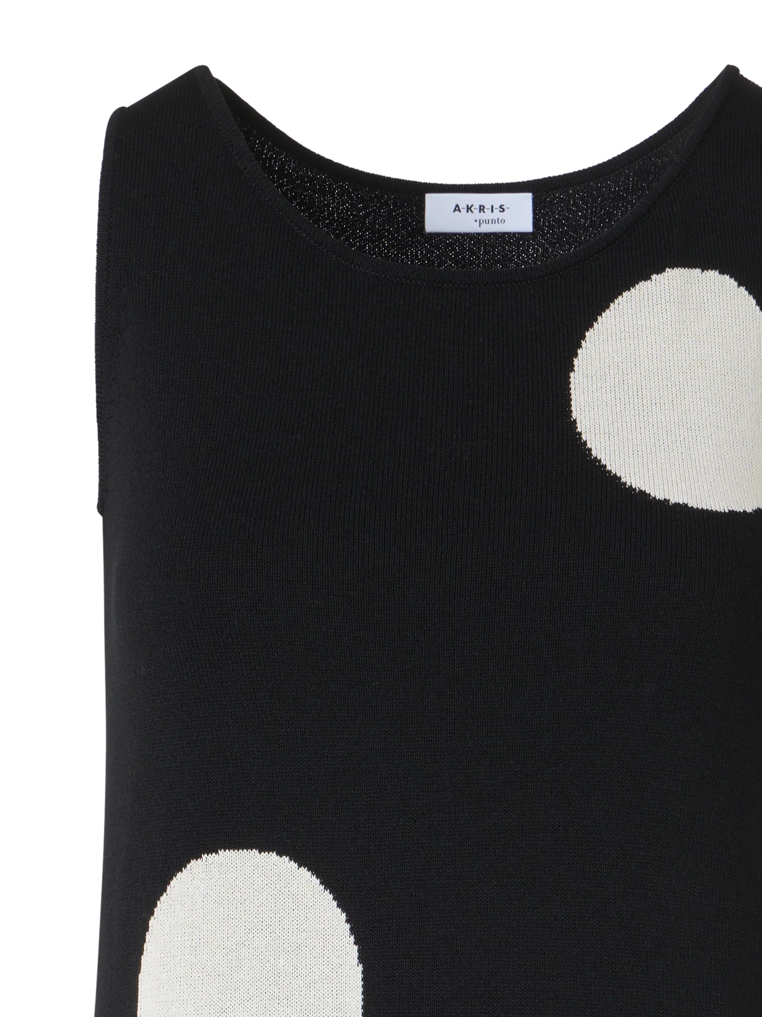 Sleeveless Polka-Dot Midi Knit Dress - Image 3