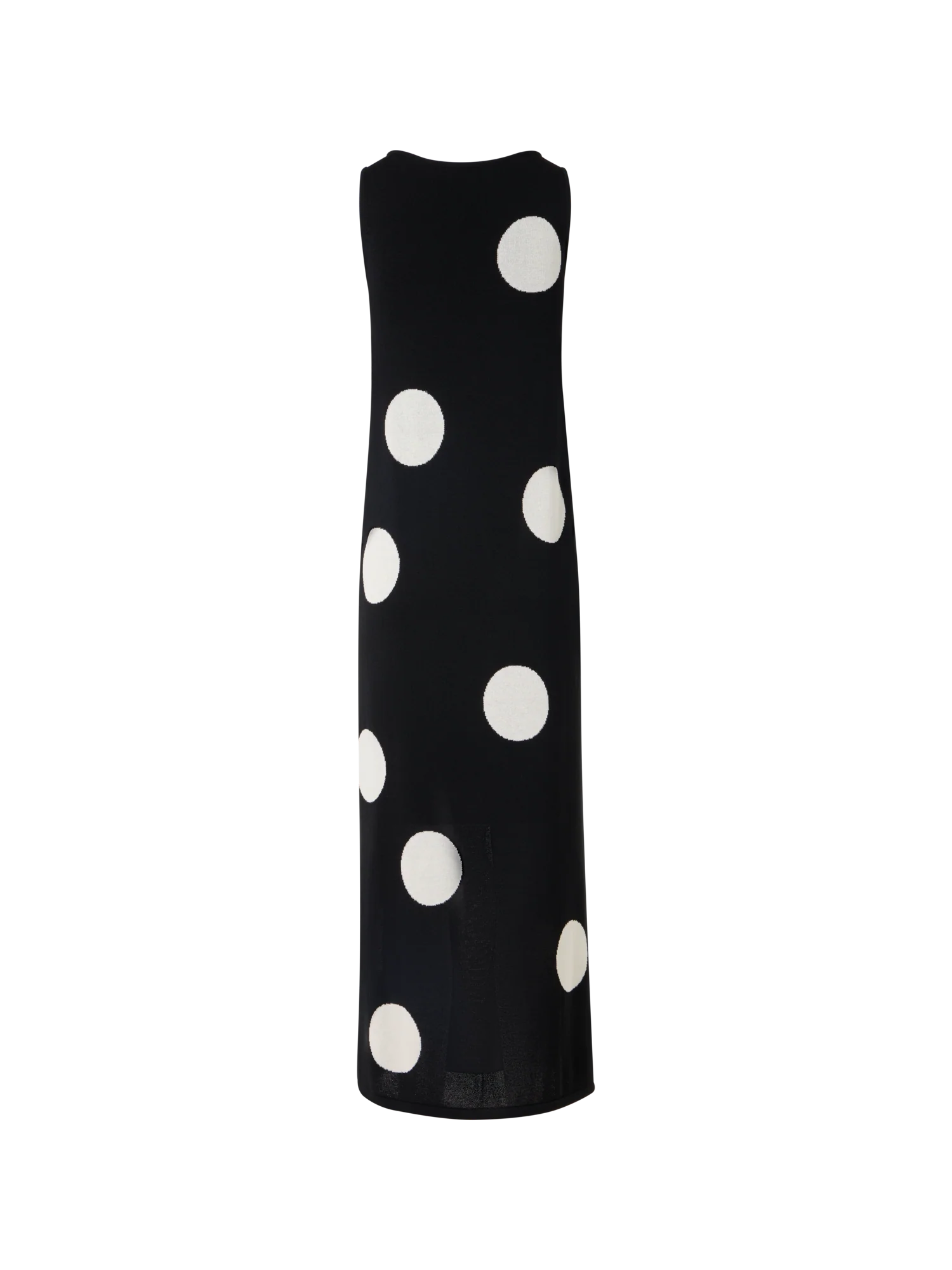 Sleeveless Polka-Dot Midi Knit Dress - Image 5