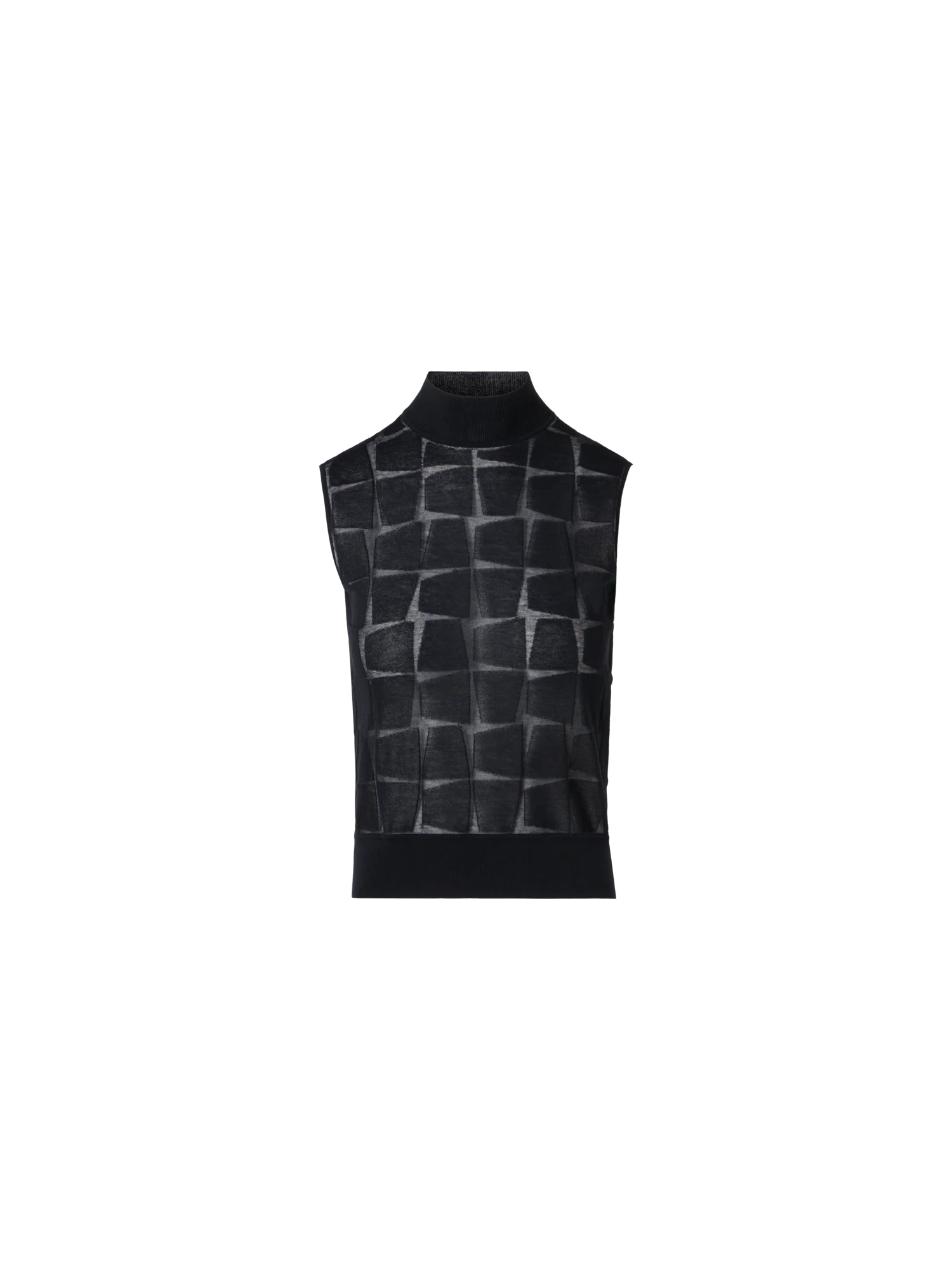 Sleeveless Trapezoid Jacquard Knit Top