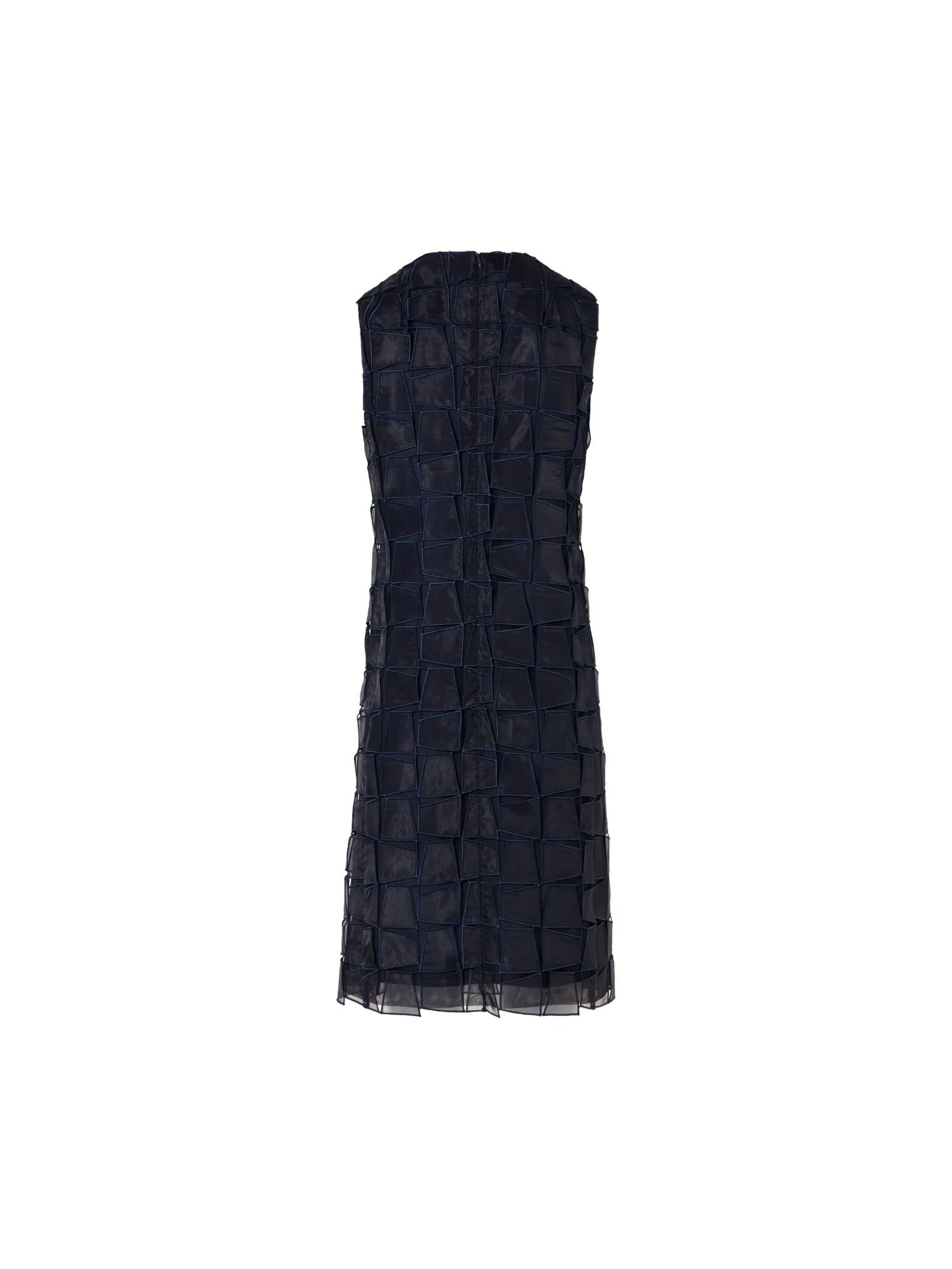 Sleeveless Trapezoid Organza Sheath Dress - Image 4