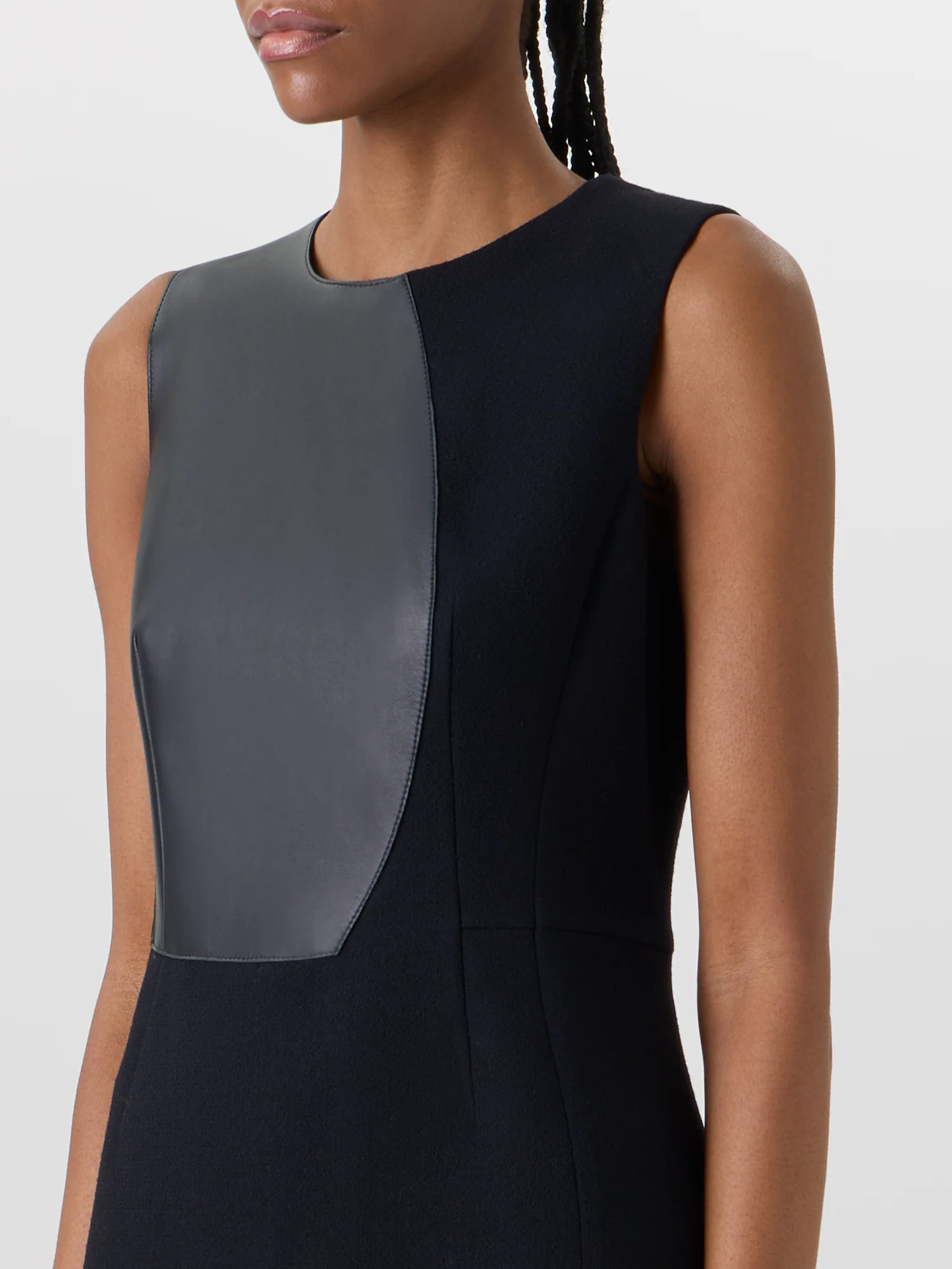 Sleeveless Wool-Crêpe Double-Face Sheath Dress - Image 4