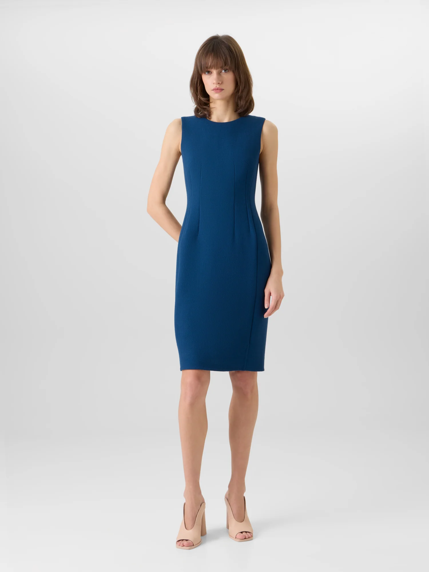 Sleeveless Wool-Crêpe Double-Face Sheath Dress - Image 2