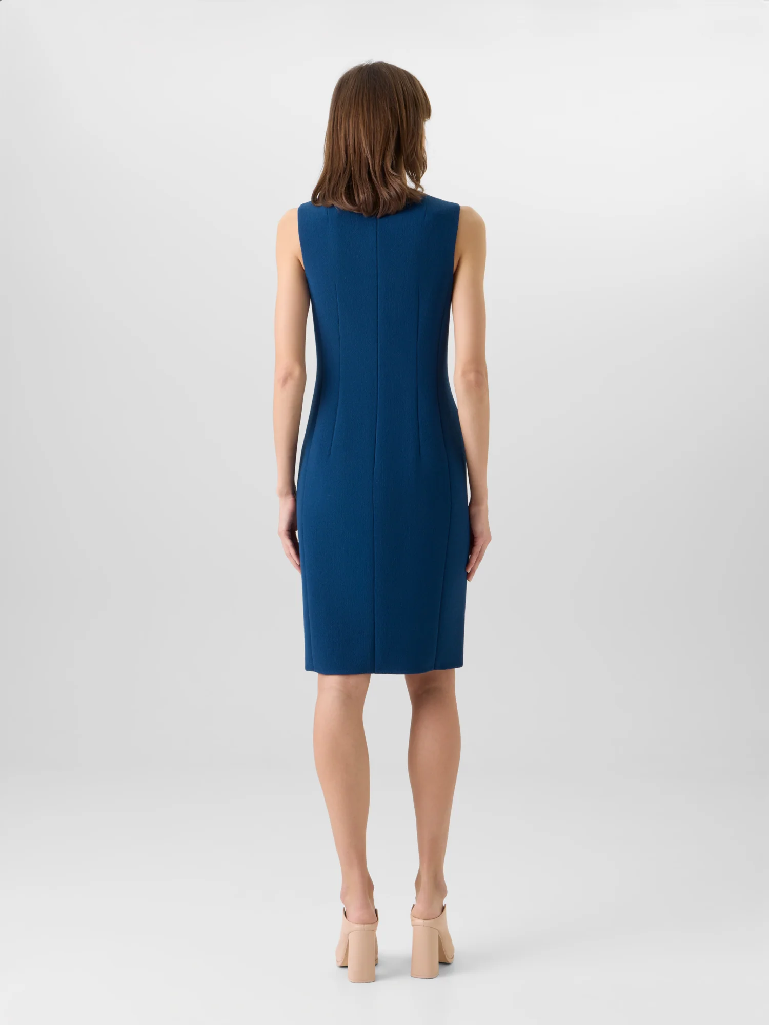 Sleeveless Wool-Crêpe Double-Face Sheath Dress - Image 6