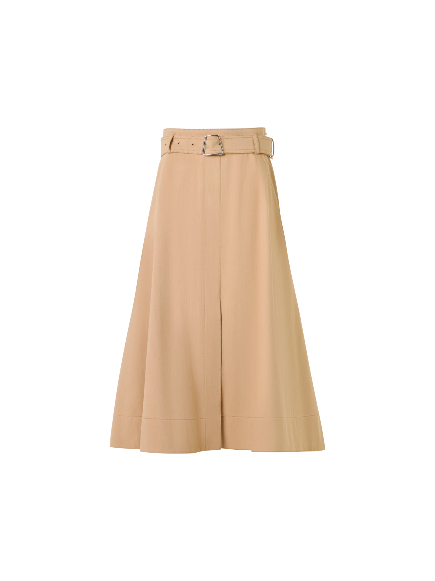 Stretch-Cotton Denim Midi Skirt