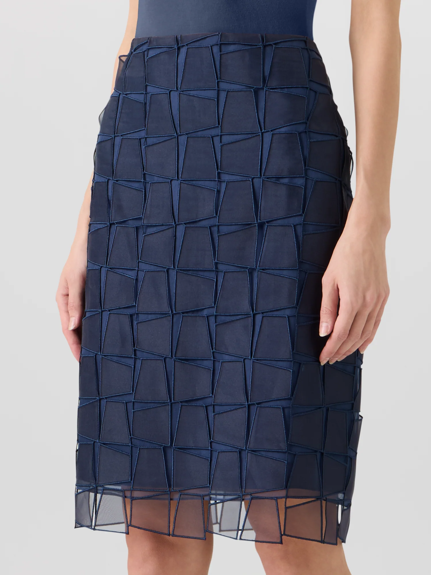 Trapezoid Organza Pencil Skirt - Image 4