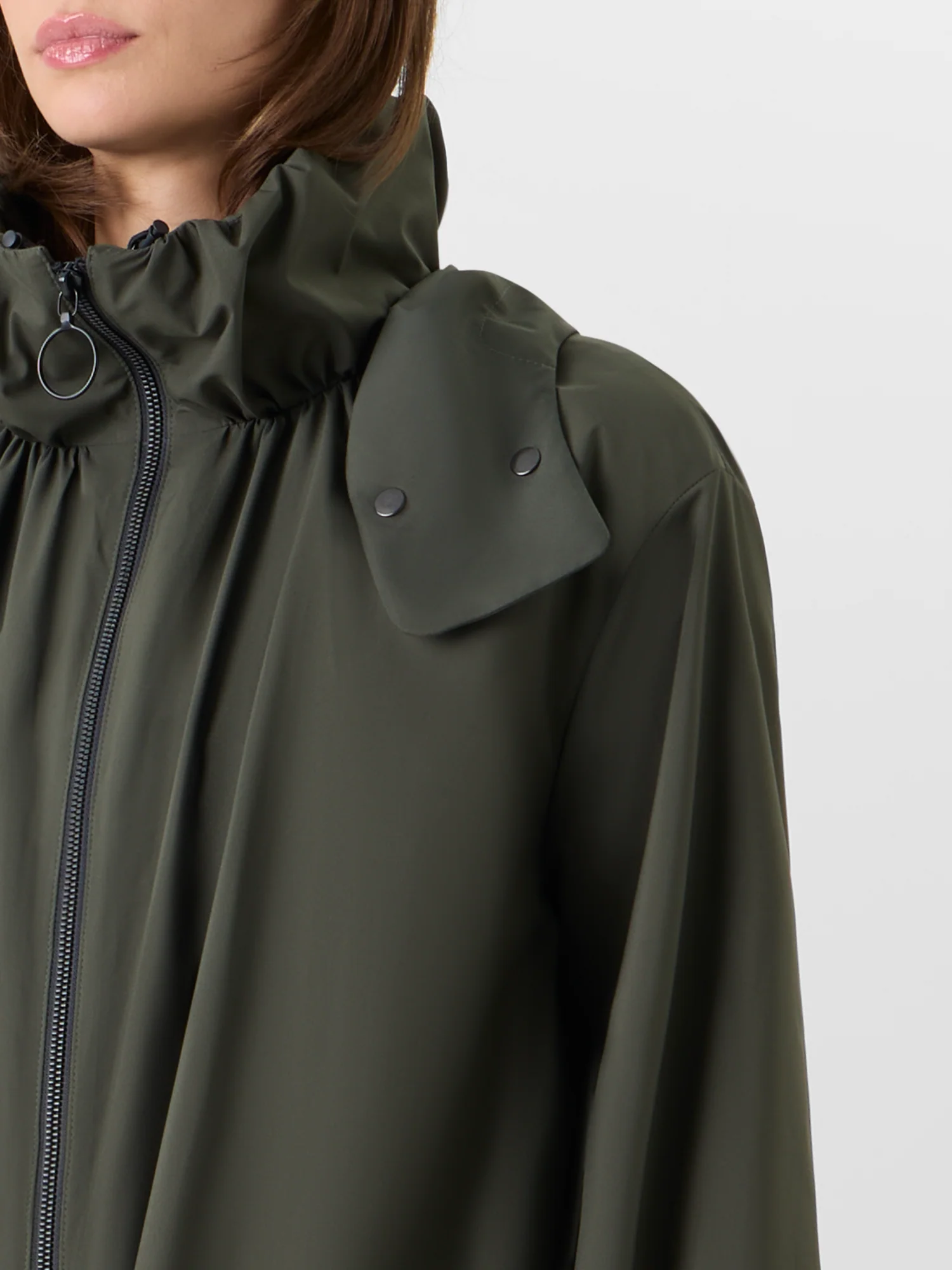 Water-Repellent Parachute-Taffeta Short Parka - Image 3