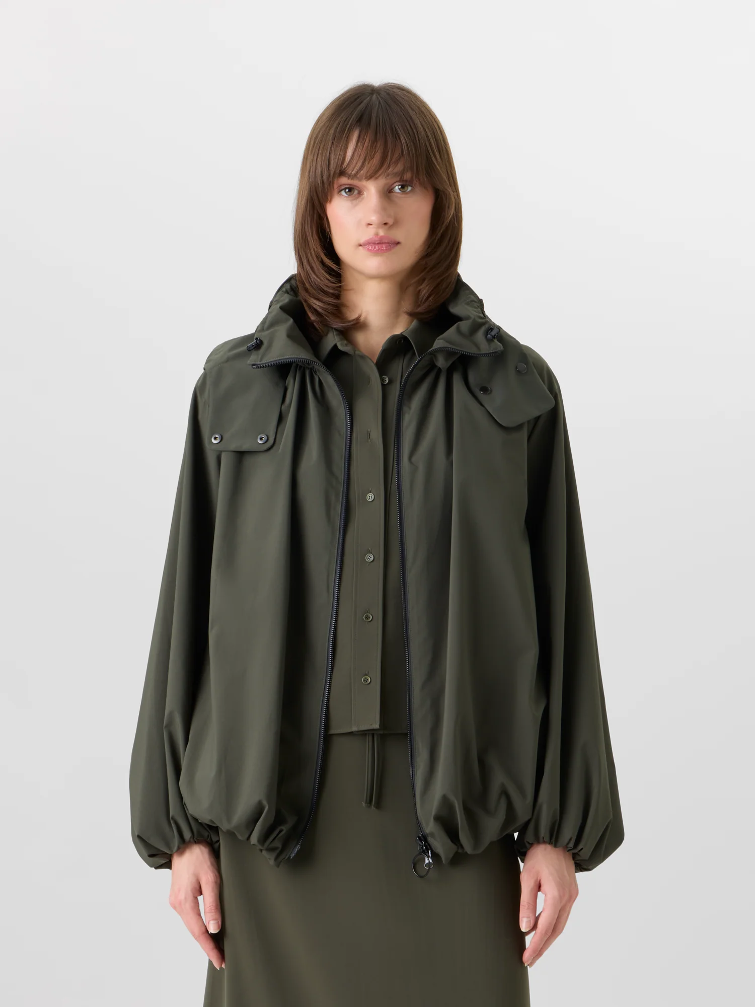 Water-Repellent Parachute-Taffeta Short Parka - Image 4