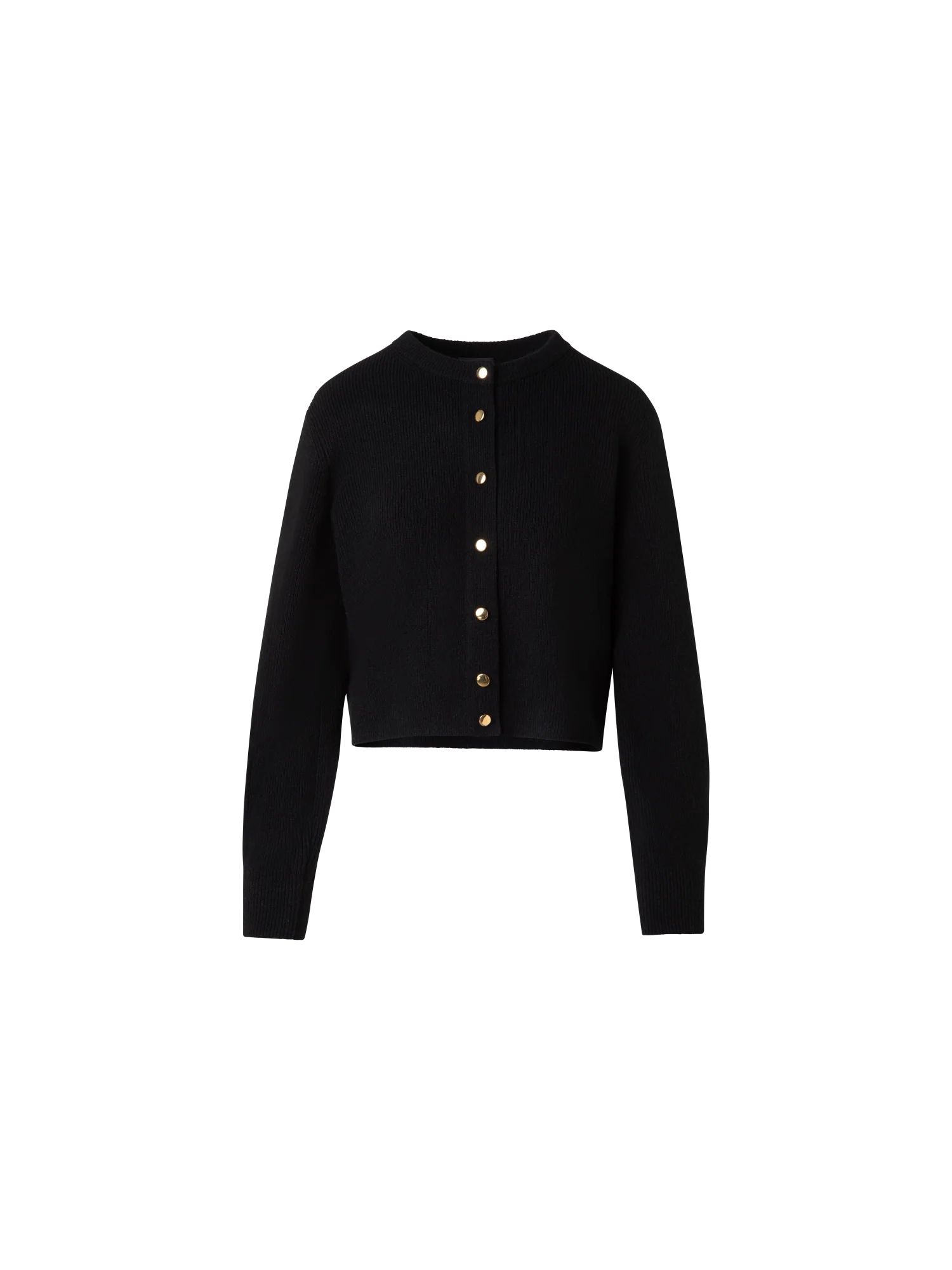 Ribbed Cashmere Cardigan with Gold Buttons