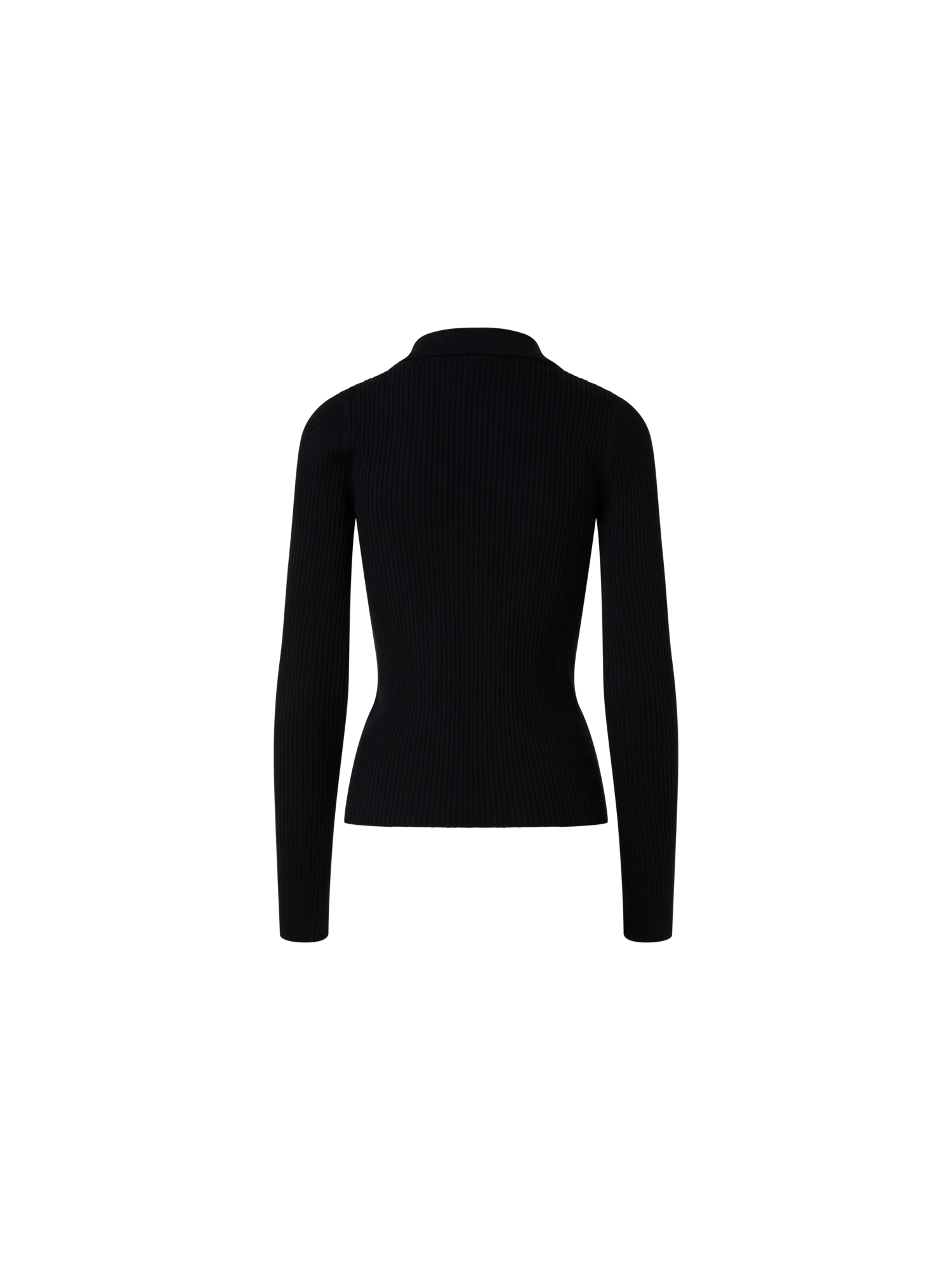 Ribbed Merino Wool Polo Neck Sweater - Image 3