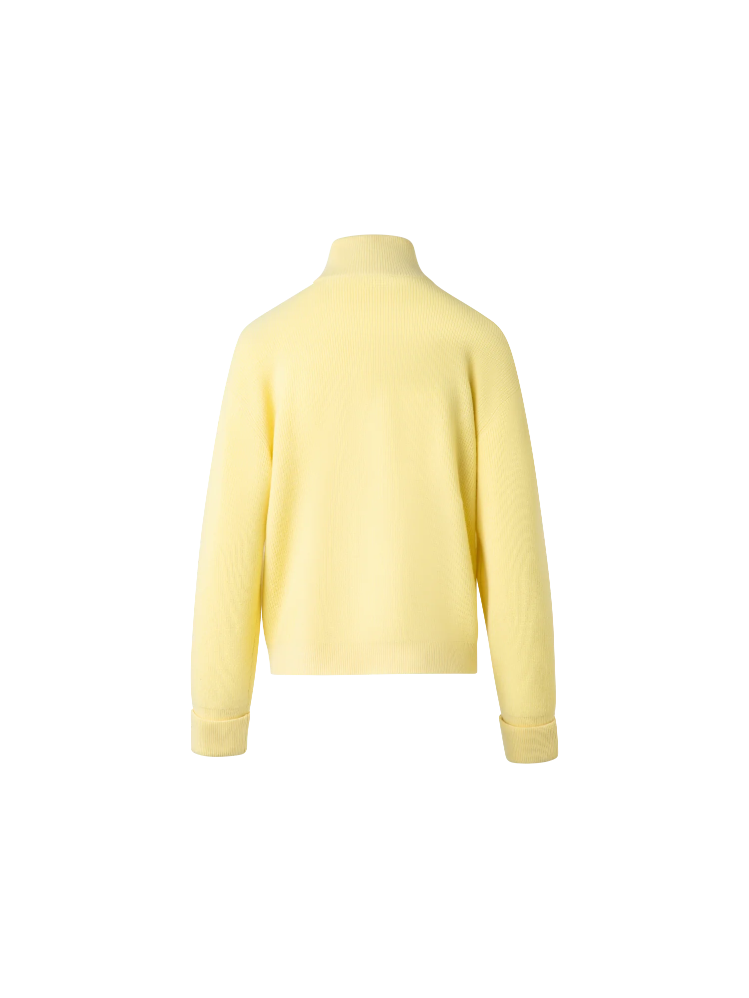 Ribbed Zip Cardigan in Cashmere Knit - Image 3