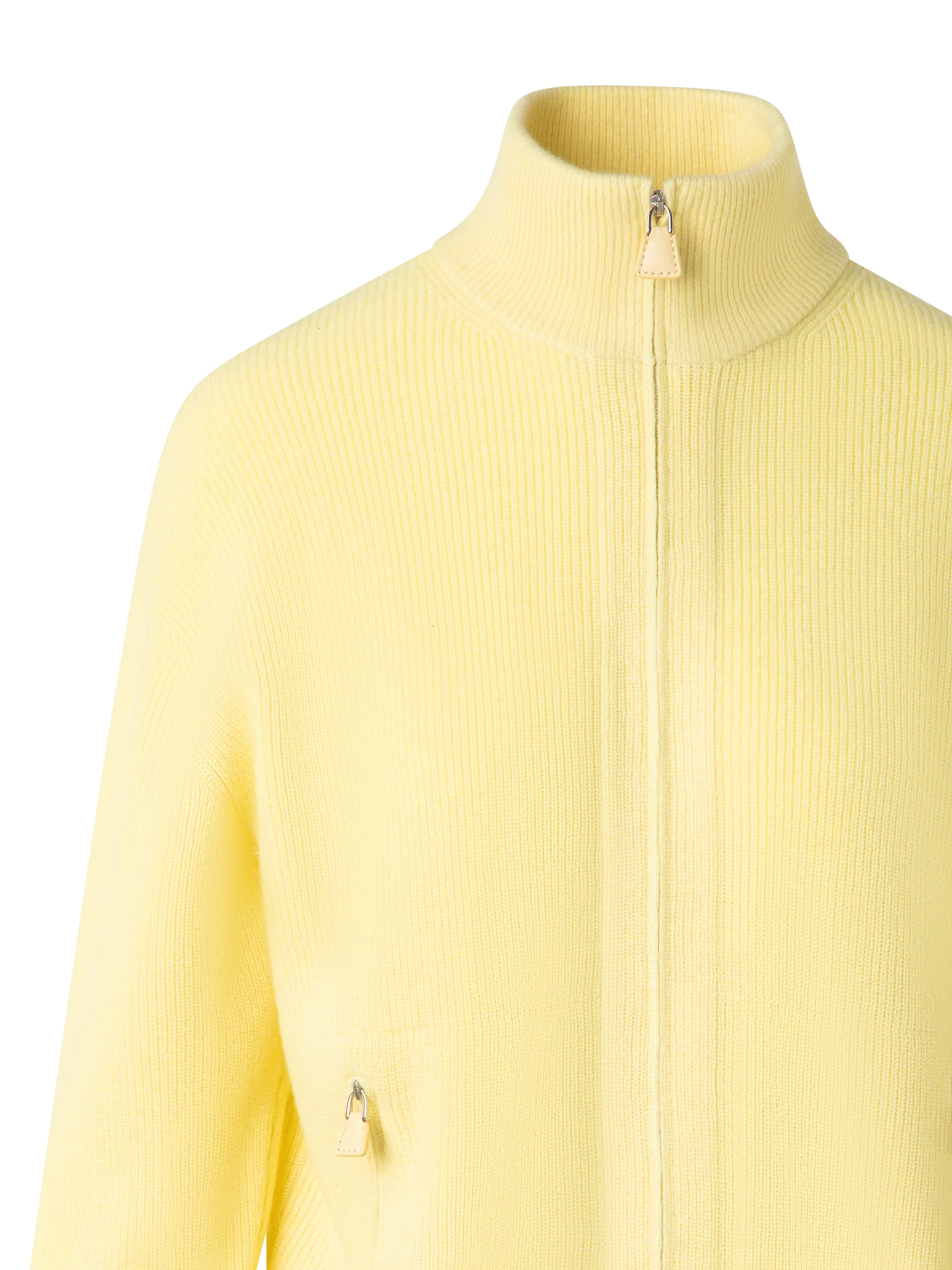Ribbed Zip Cardigan in Cashmere Knit - Image 4