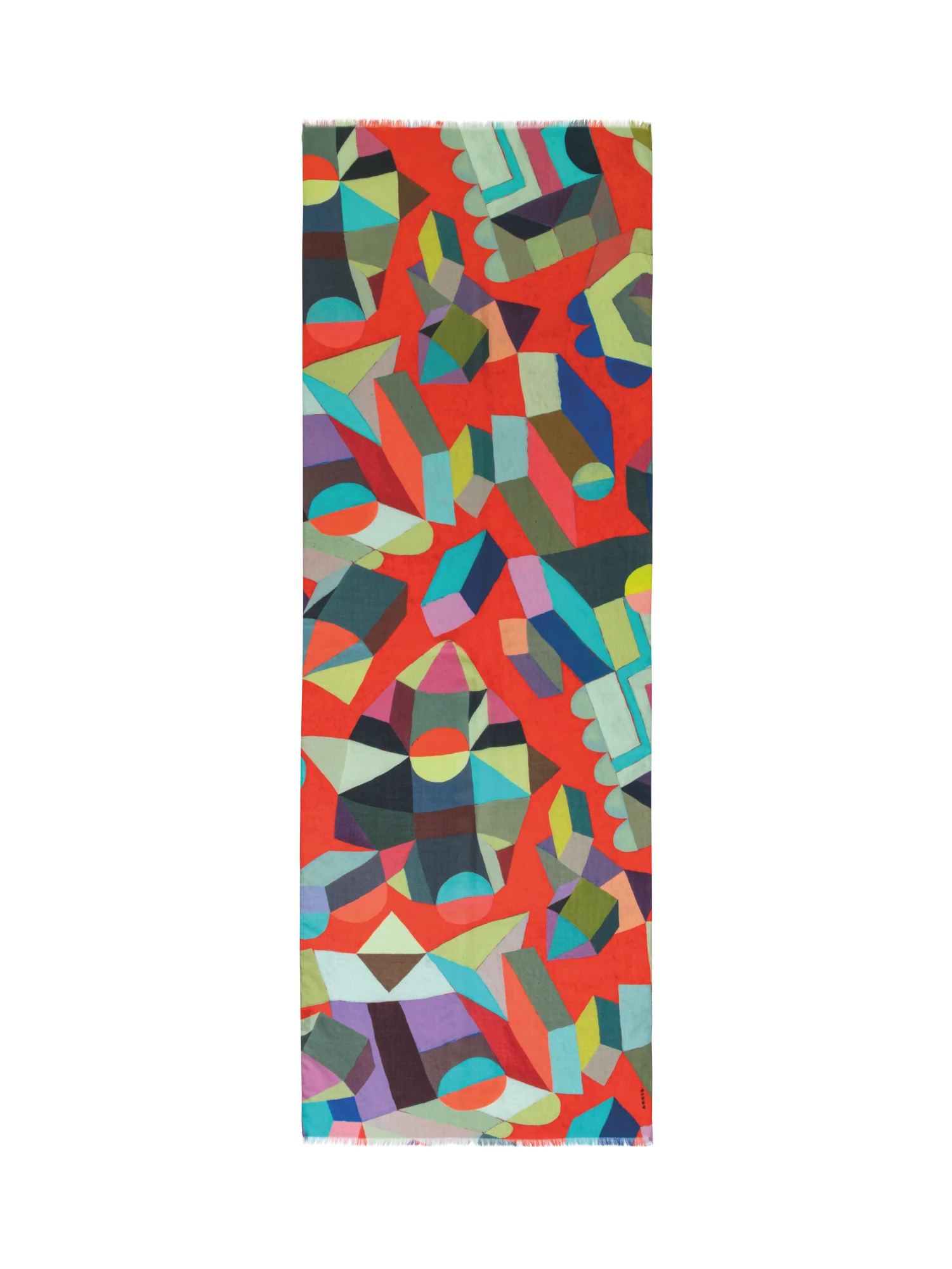Cashmere Silk Scarf with Indian Summer Print
