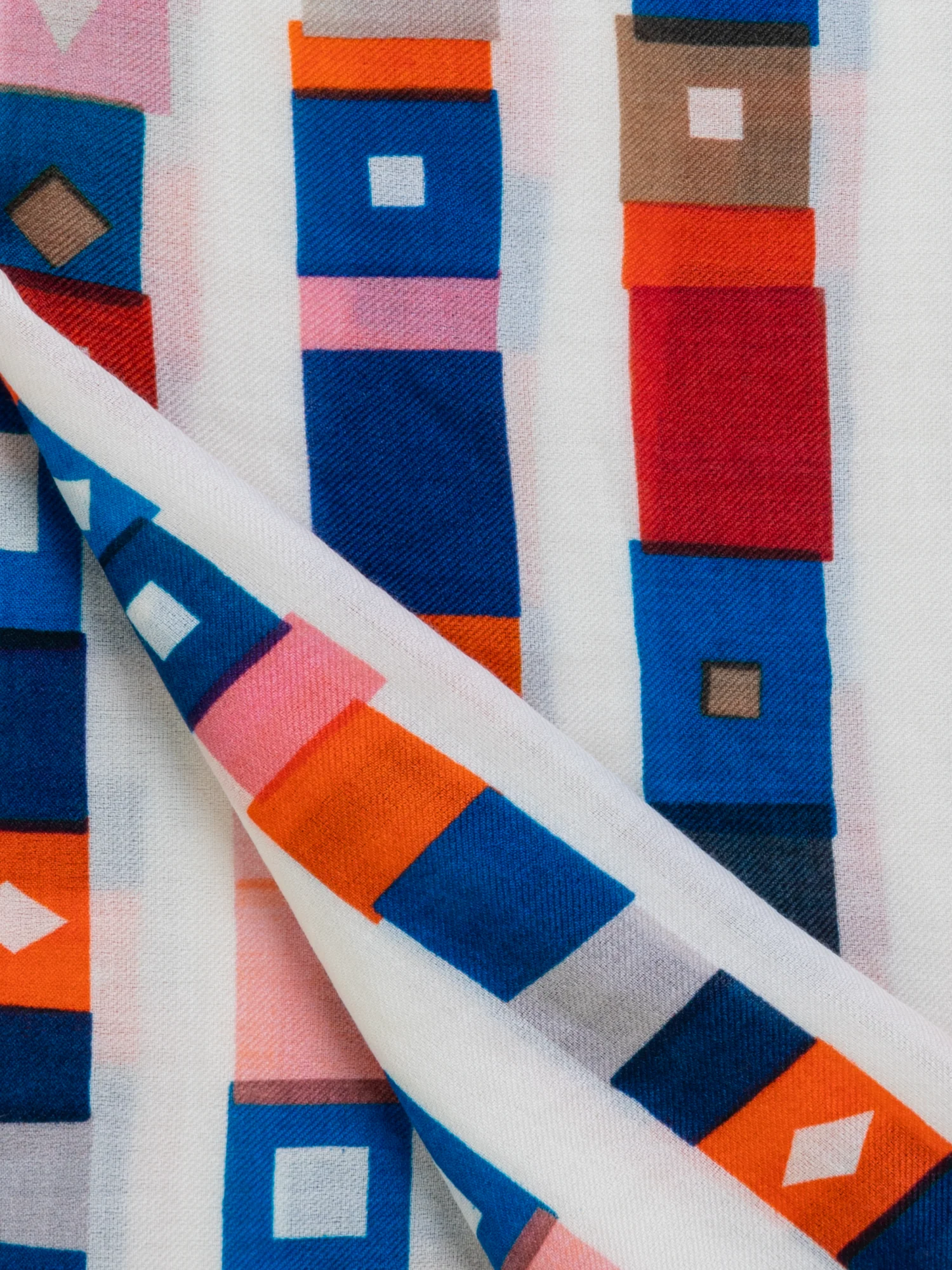 Cashmere Silk Scarf with Superstripe Print - Image 2