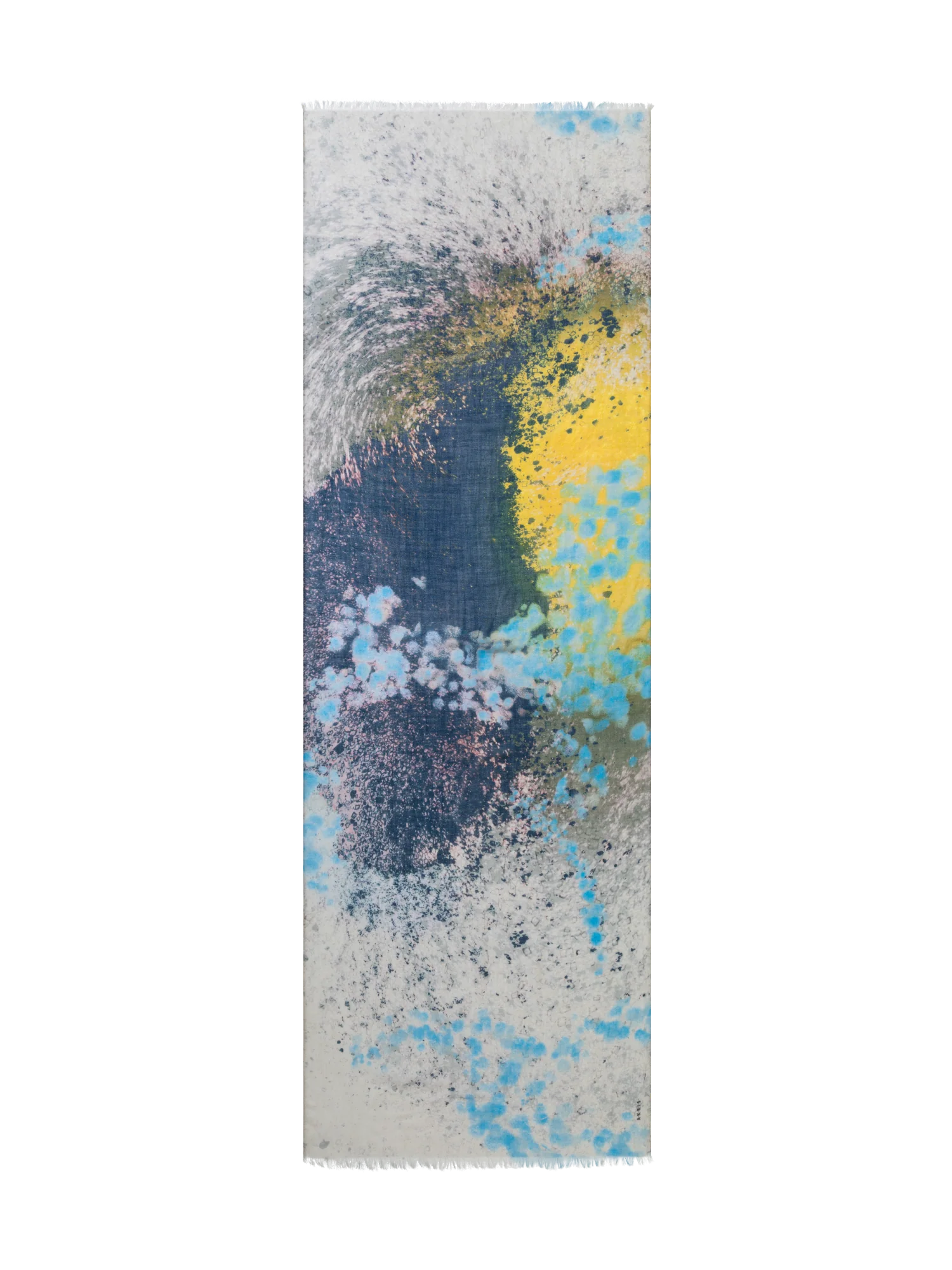 Cashmere Silk Scarf with Waterlilly print