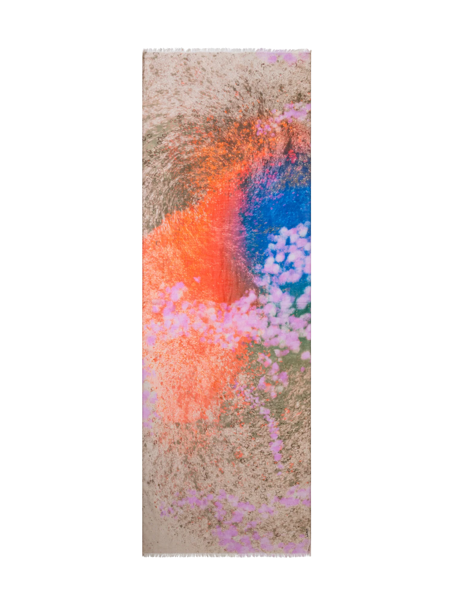 Cashmere Silk Scarf with Waterlilly print
