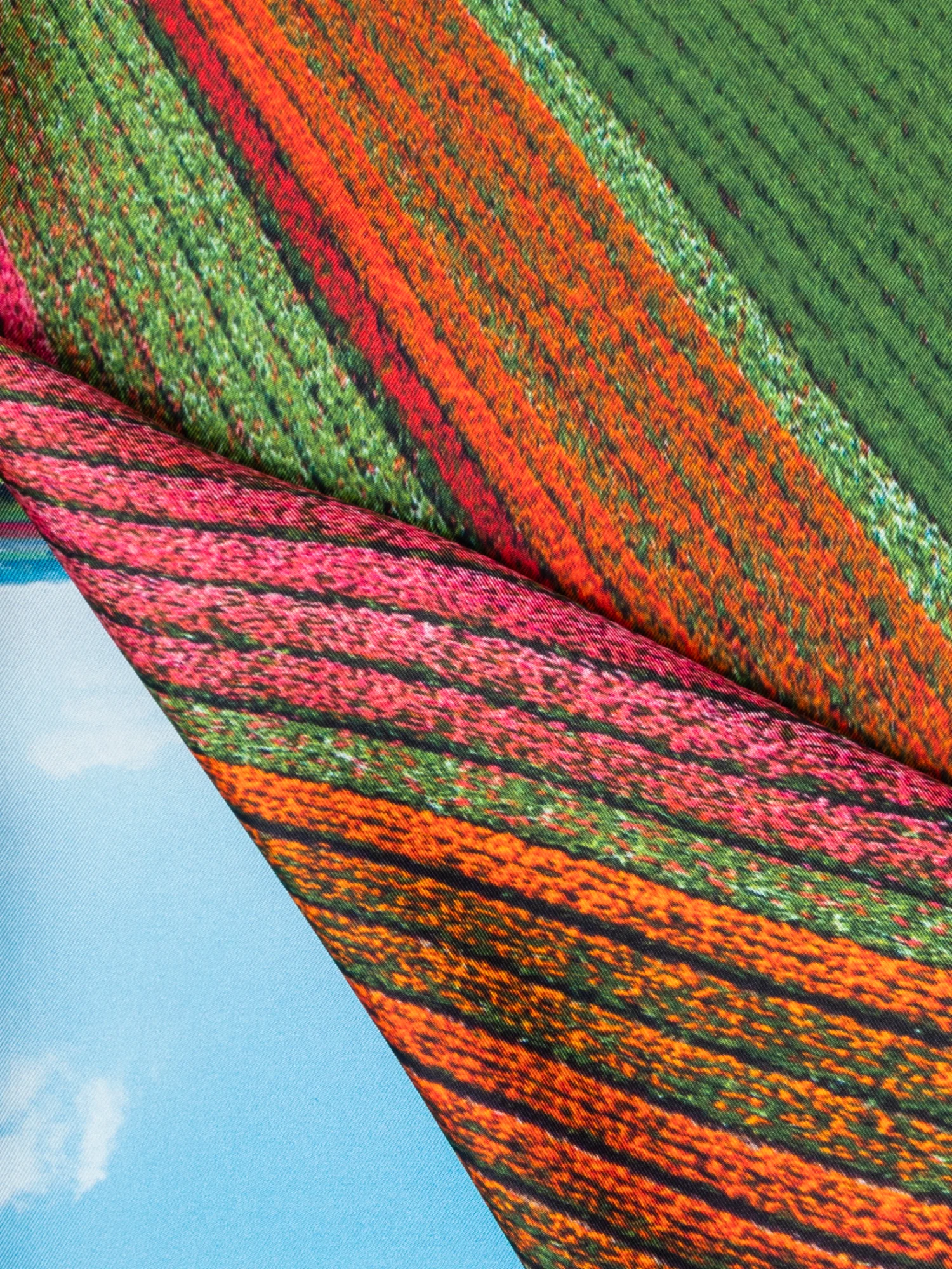 Scarf in Silk with Wind Turbine Print - Image 2