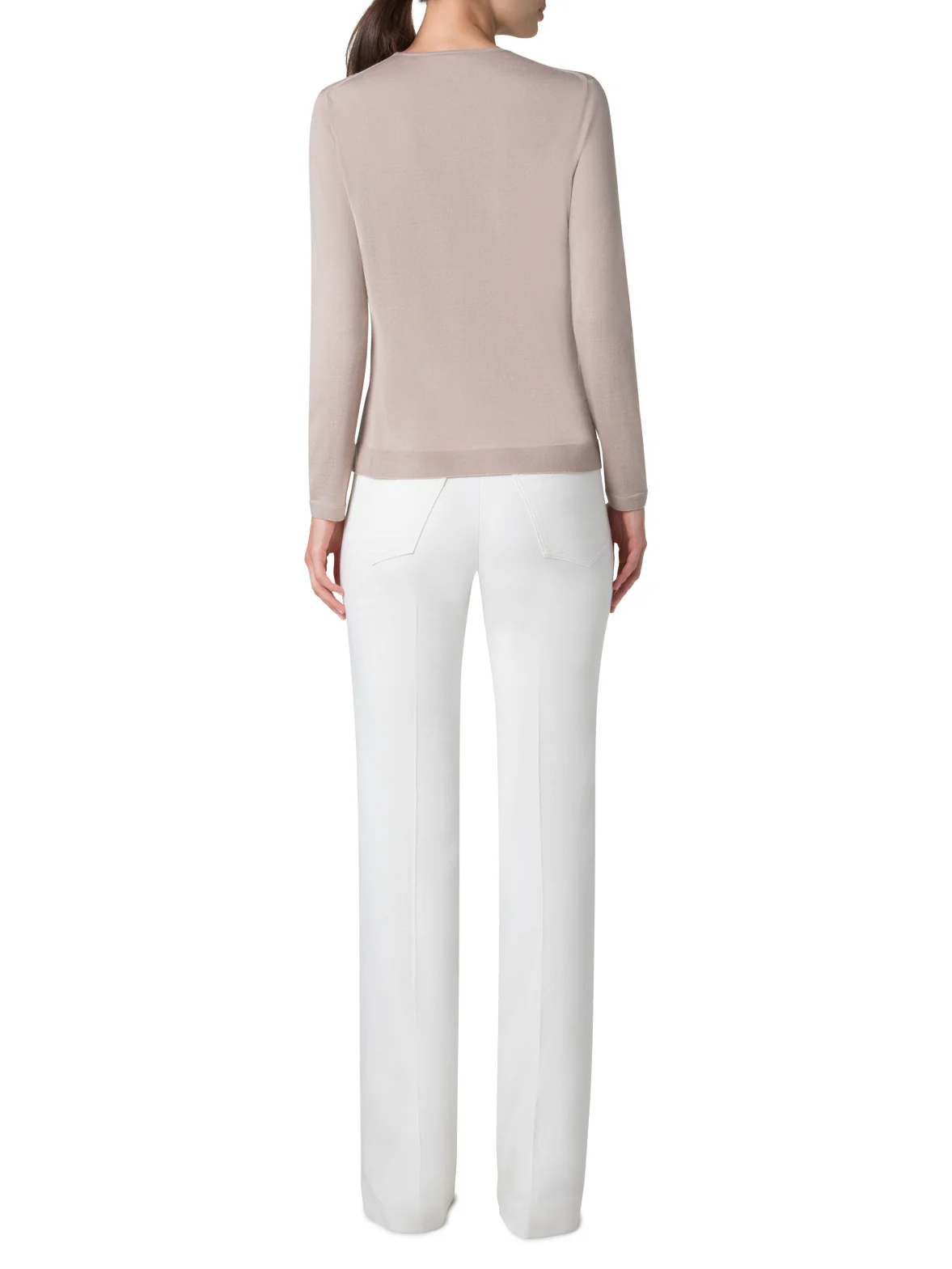 Seamless Crew Neck Sweater in Cashmere Silk - Image 4