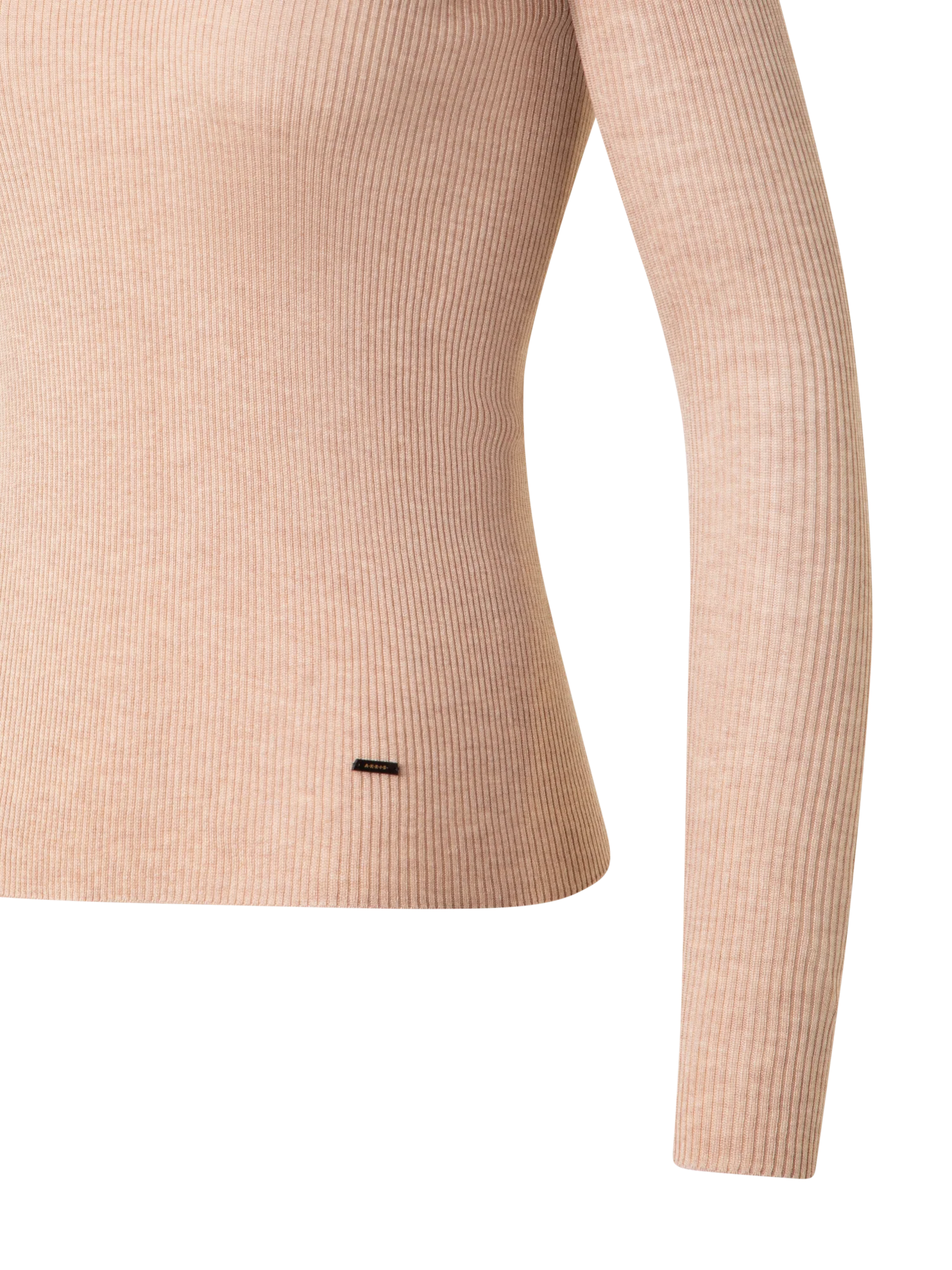 Seamless Crew Neck Sweater in Silk Cotton Rib Knit - Image 3