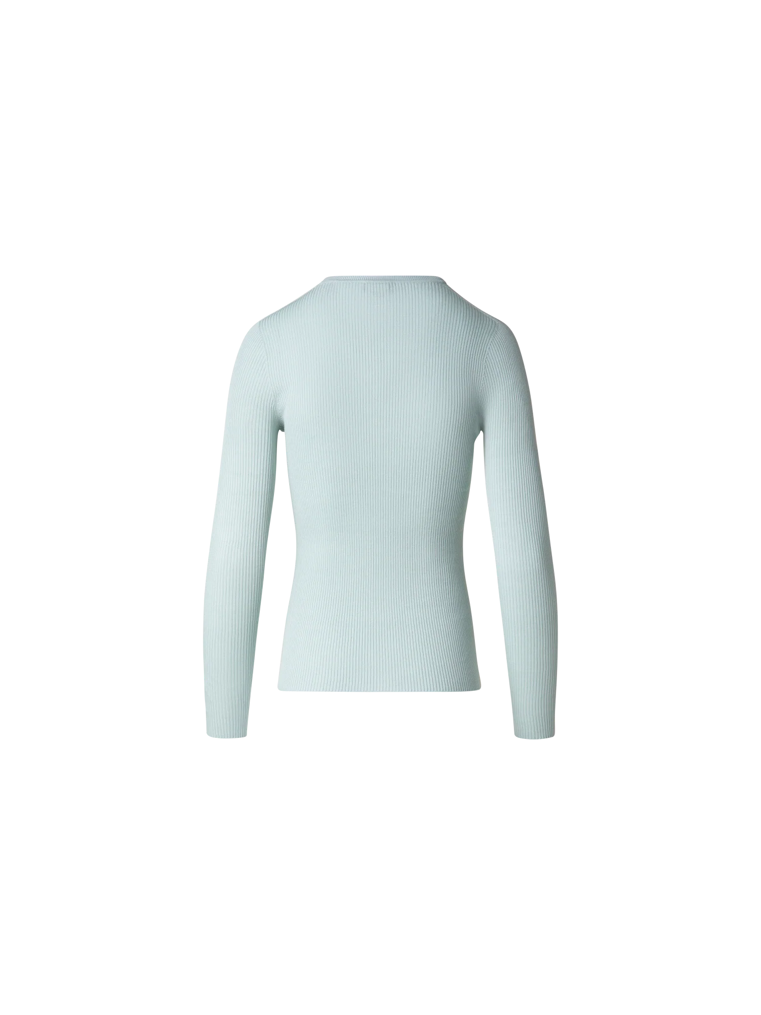 Seamless Crew Neck Sweater in Silk Cotton Rib Knit - Image 4