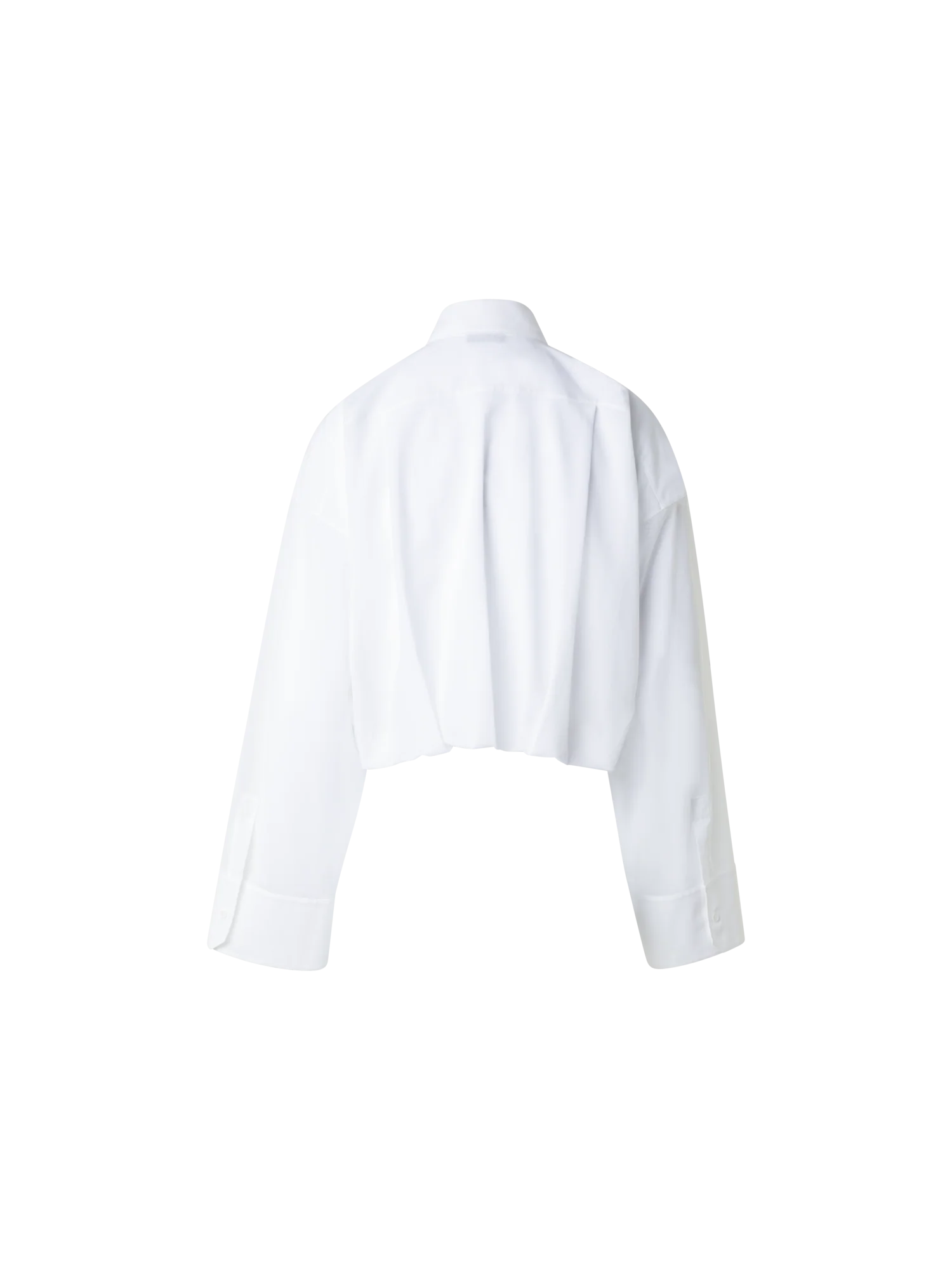 Short Cotton Voile Blouse with Wide Sleeves - Image 3
