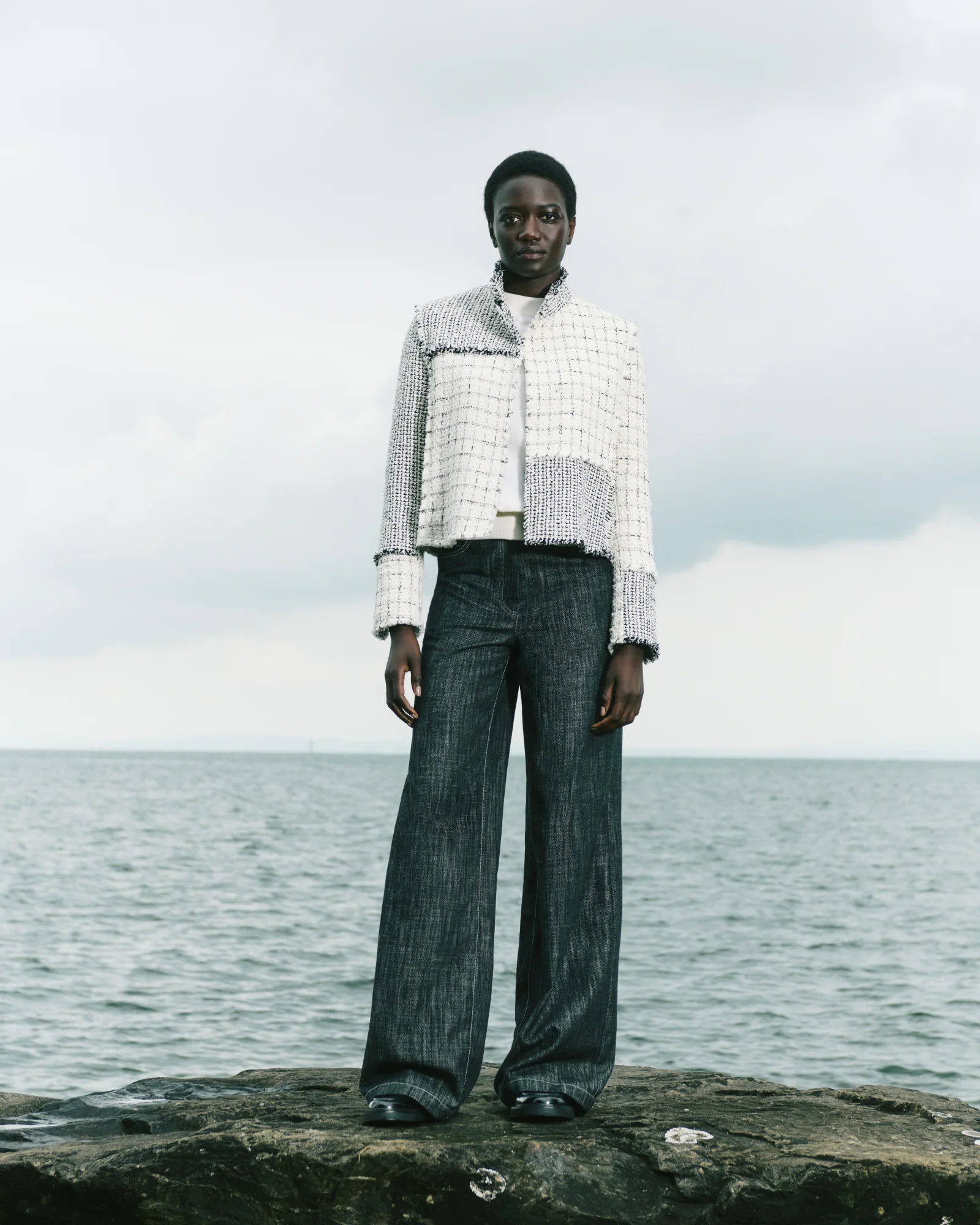 Short Jacket in Patchwork Tweed - Image 2