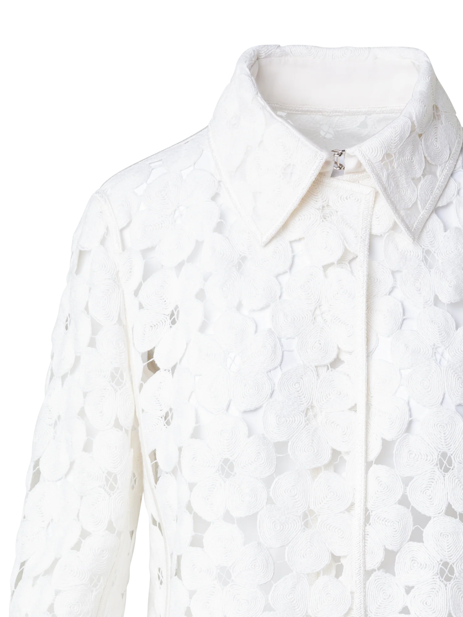 Short Jacket with Allover Anemone Embroidery - Image 2