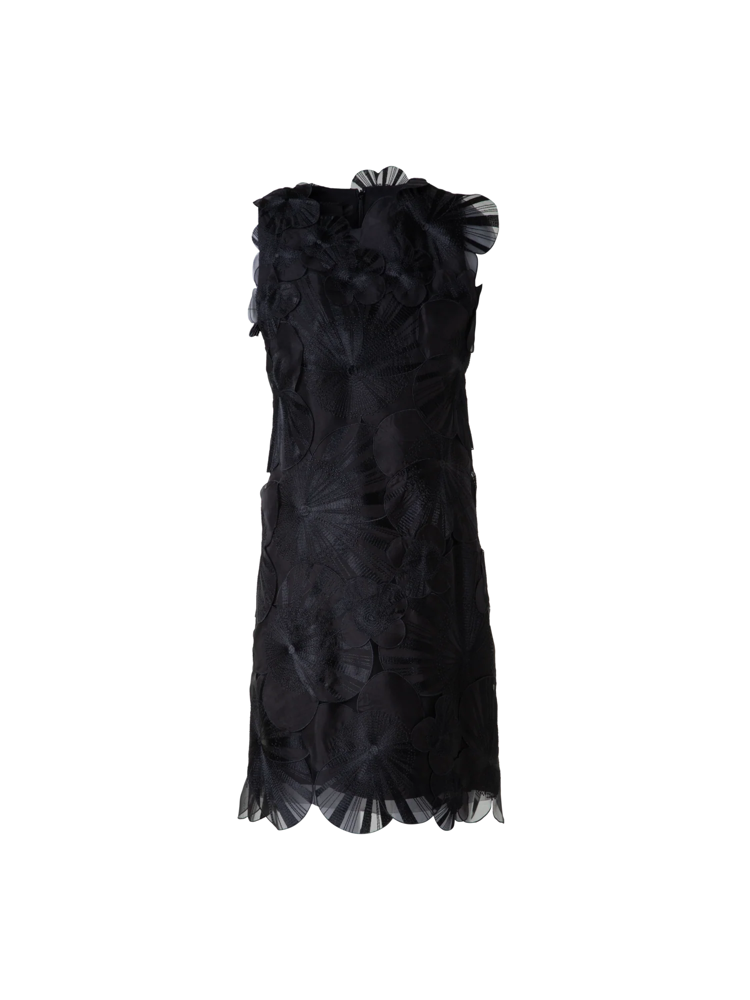 Short Sheath Dress with Poppy Embroidery