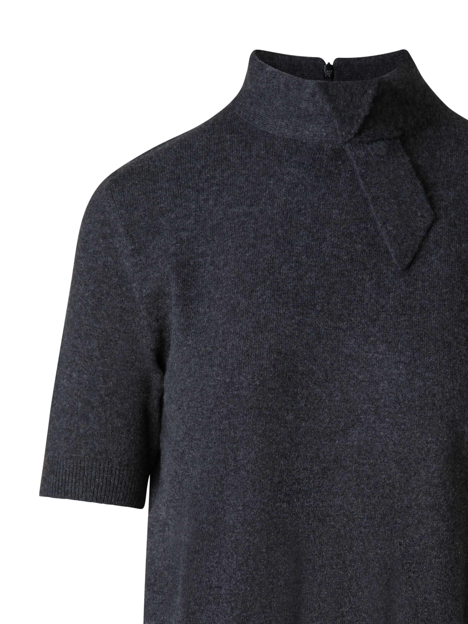 Short Sleeve Cashmere Sweater with Knot Detail - Image 4