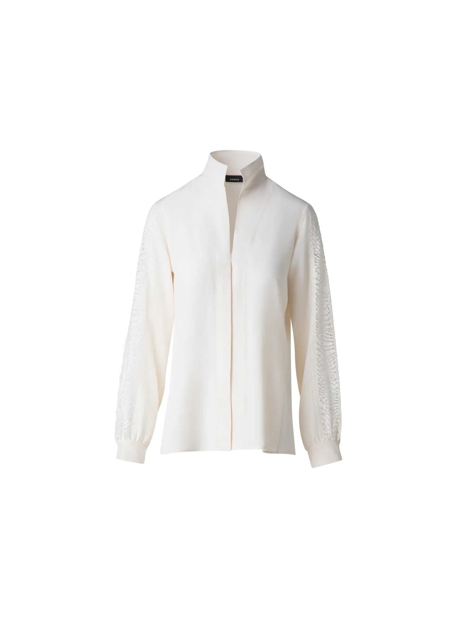 Silk Blouse with Wave Lace